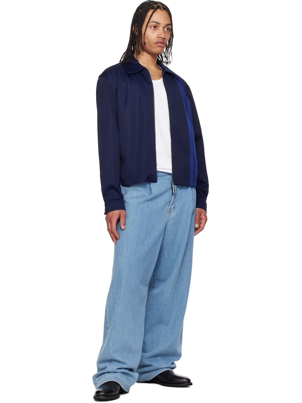 Navy Suit Track Jacket - 4
