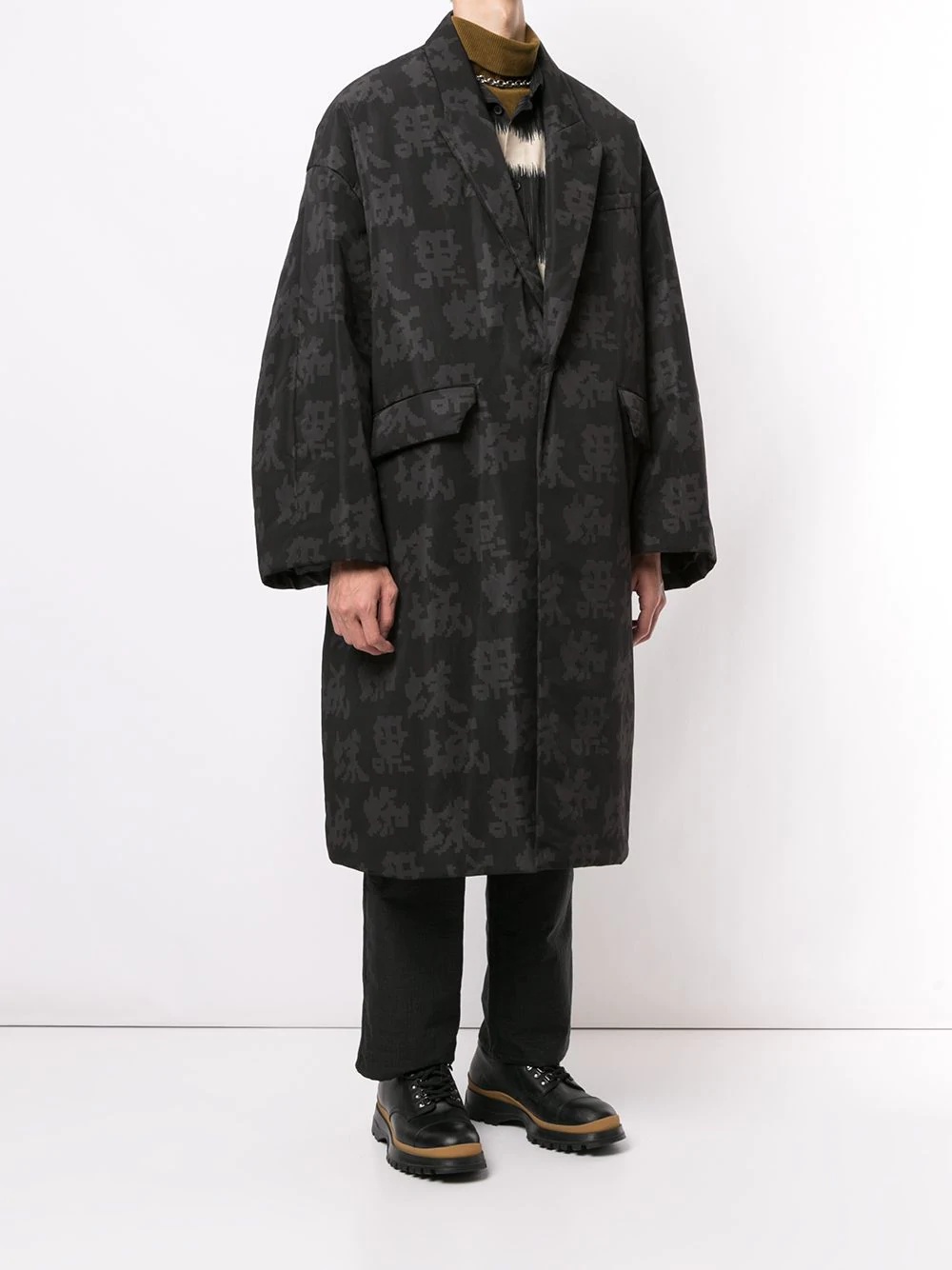 oversized symbol print coat - 3