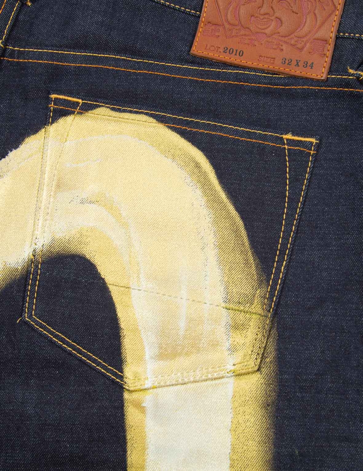 2-Layer Hand-brushed Daicock Foil Print Slim-Fit Jeans #2010 - 9