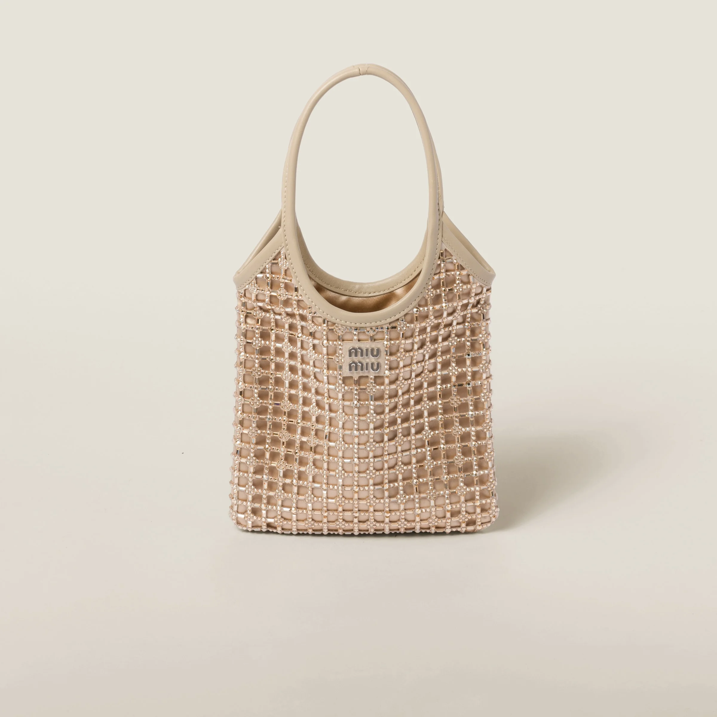 IVY satin handbag with synthetic crystals - 1