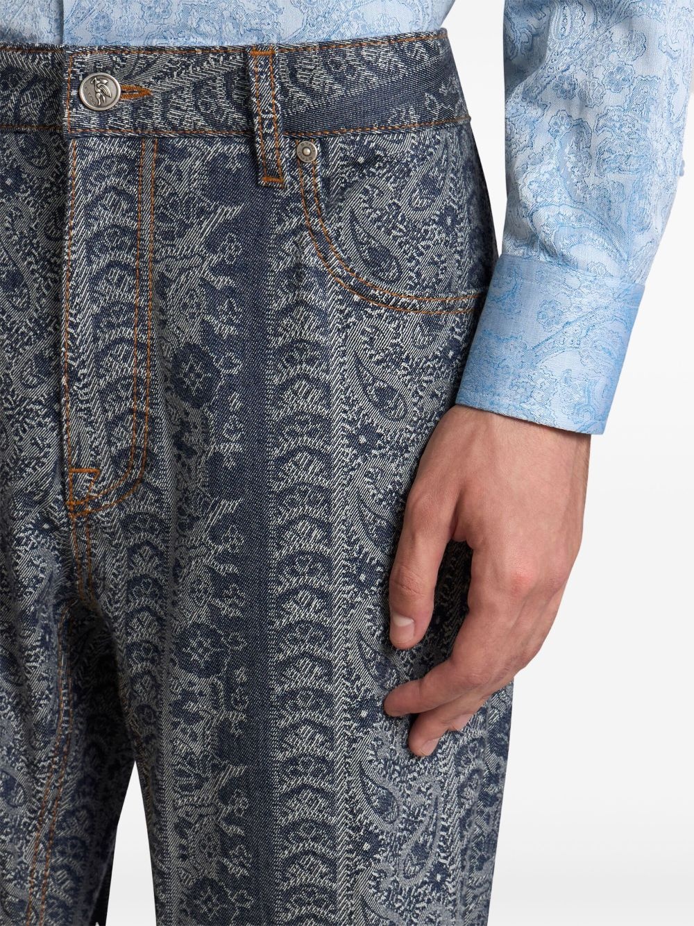 jacquard paisley jeans - 5