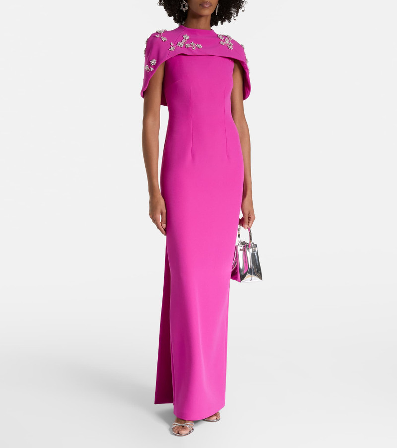 Safiyaa Embellished caped gown outlook
