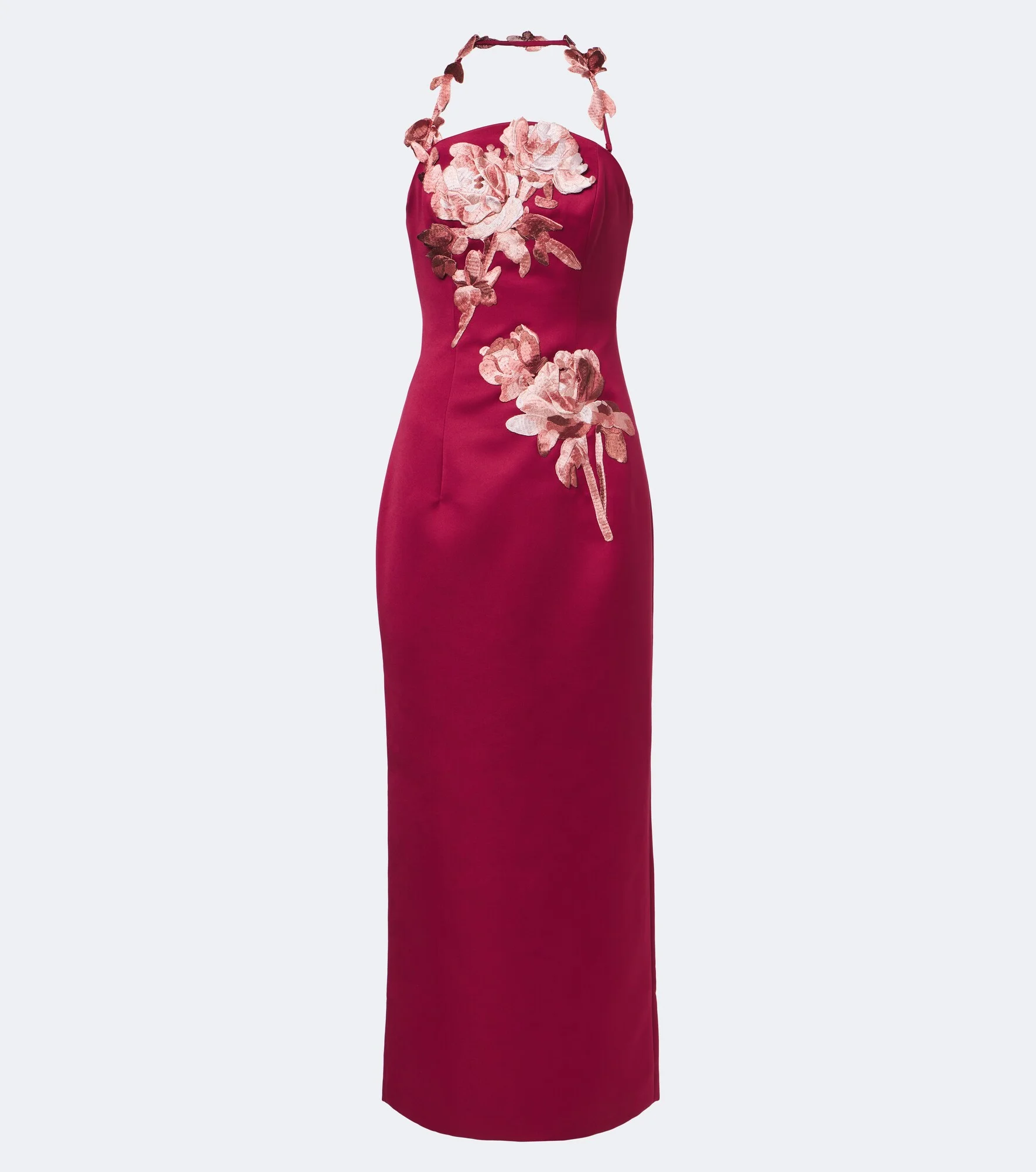 Ava floral-appliqué satin bustier dress - 1