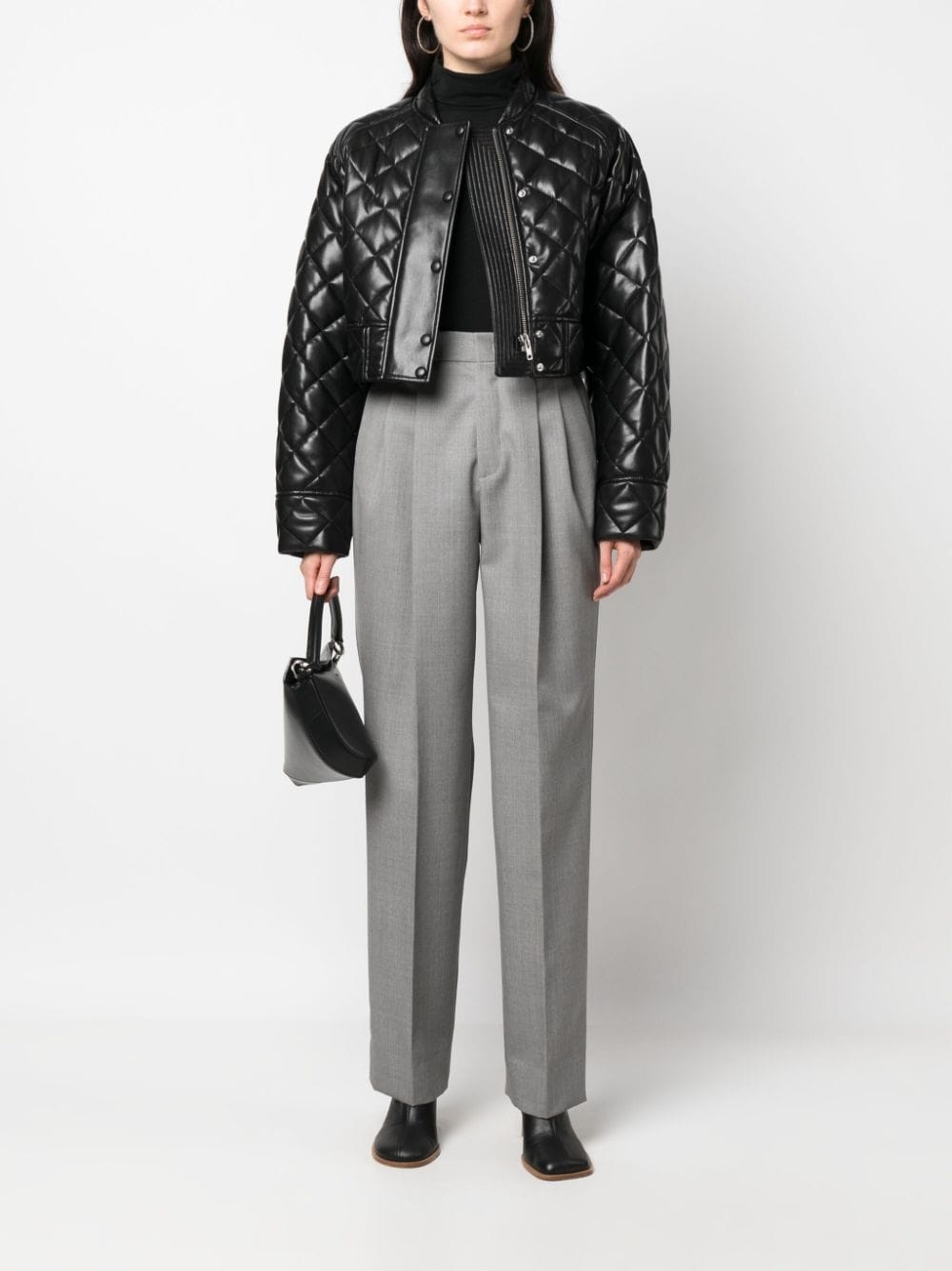high-waist straight-leg trousers - 2