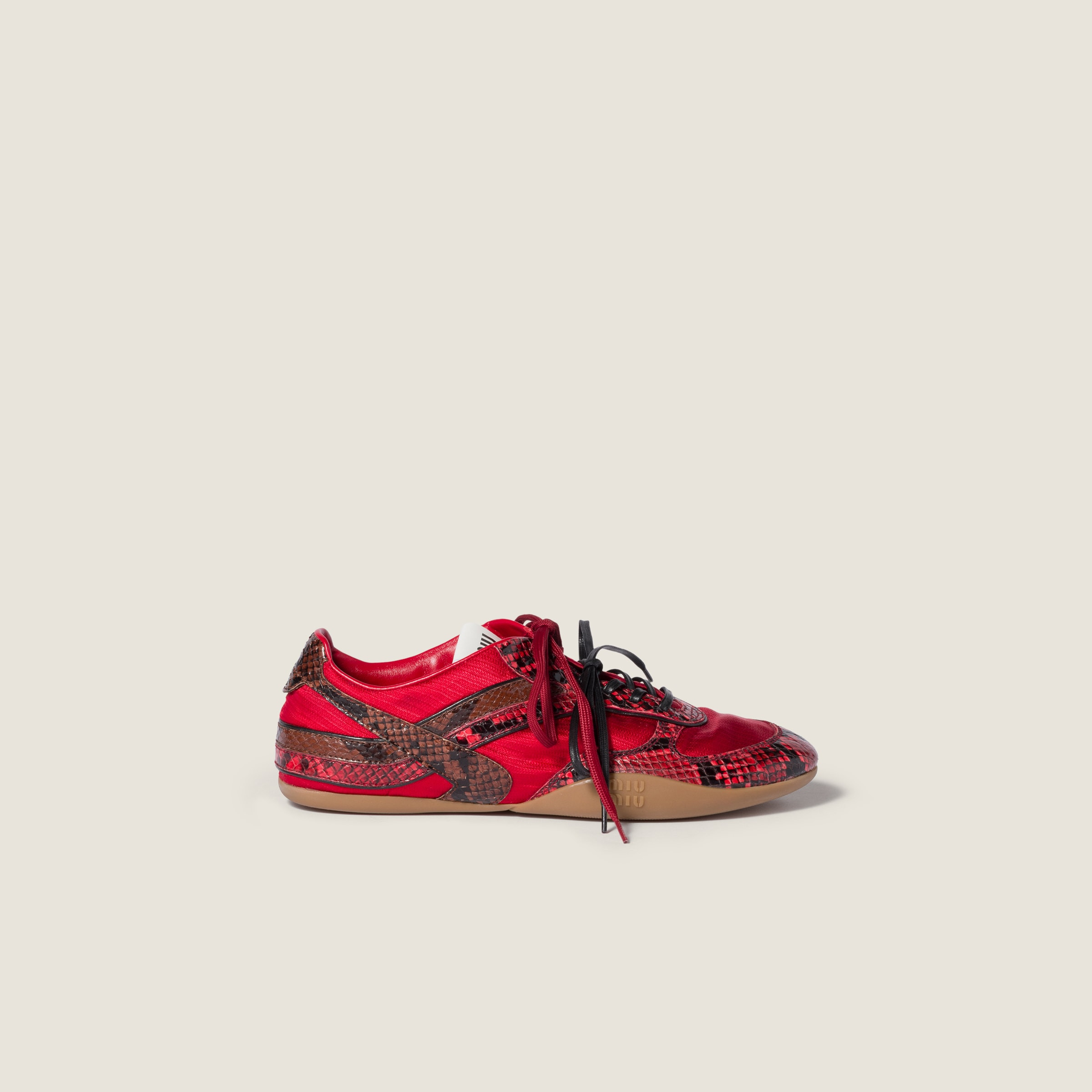 Gymnasium technical fabric and python-print Ayers leather sneakers - 2