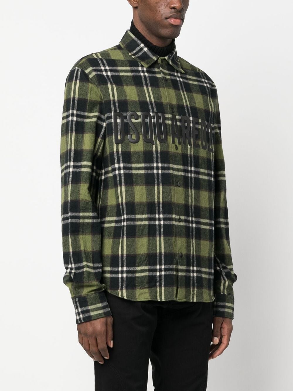 plaid-print flannel shirt - 3