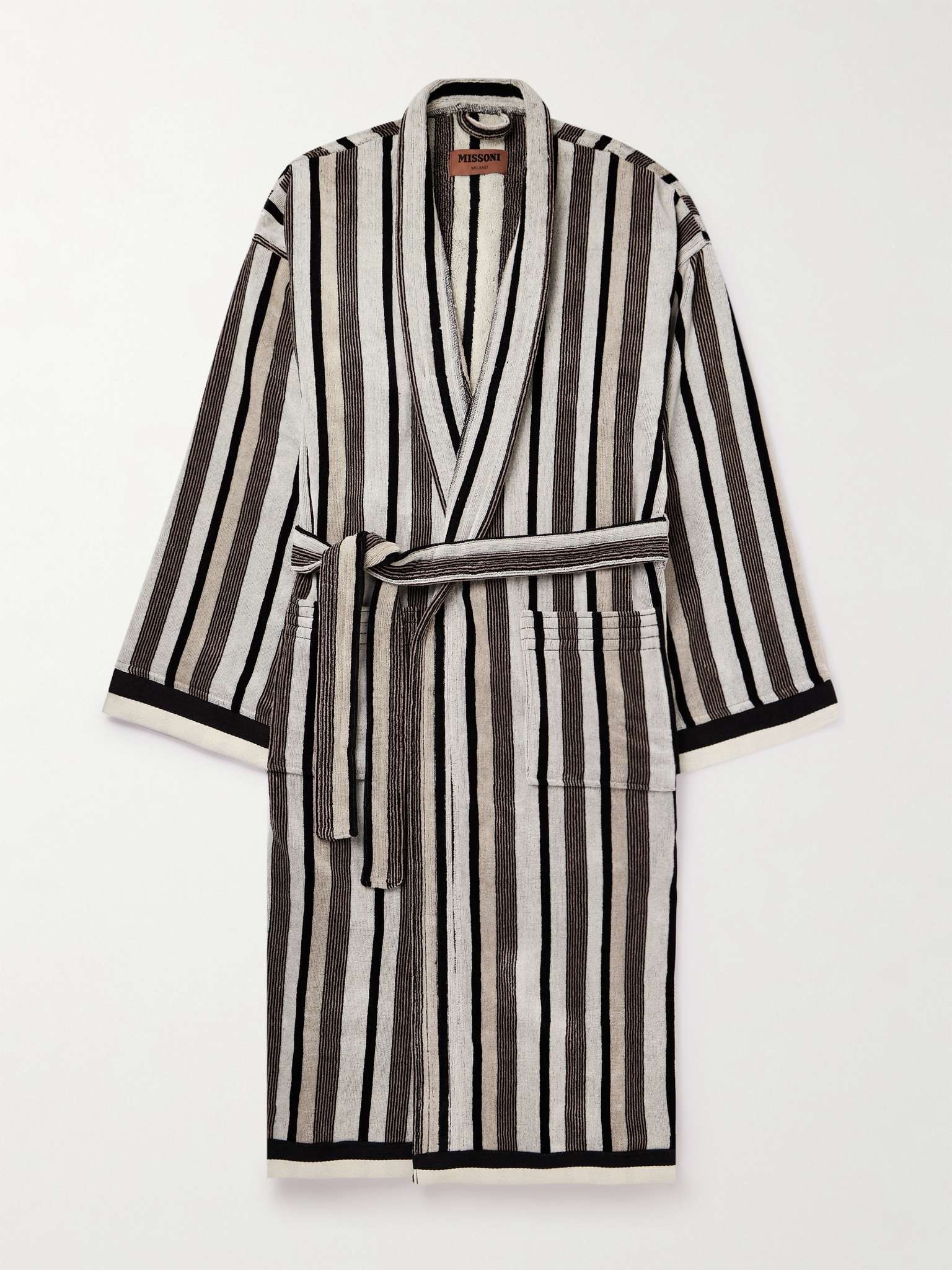 Craig Striped Cotton-Terry Jacquard Robe - 1