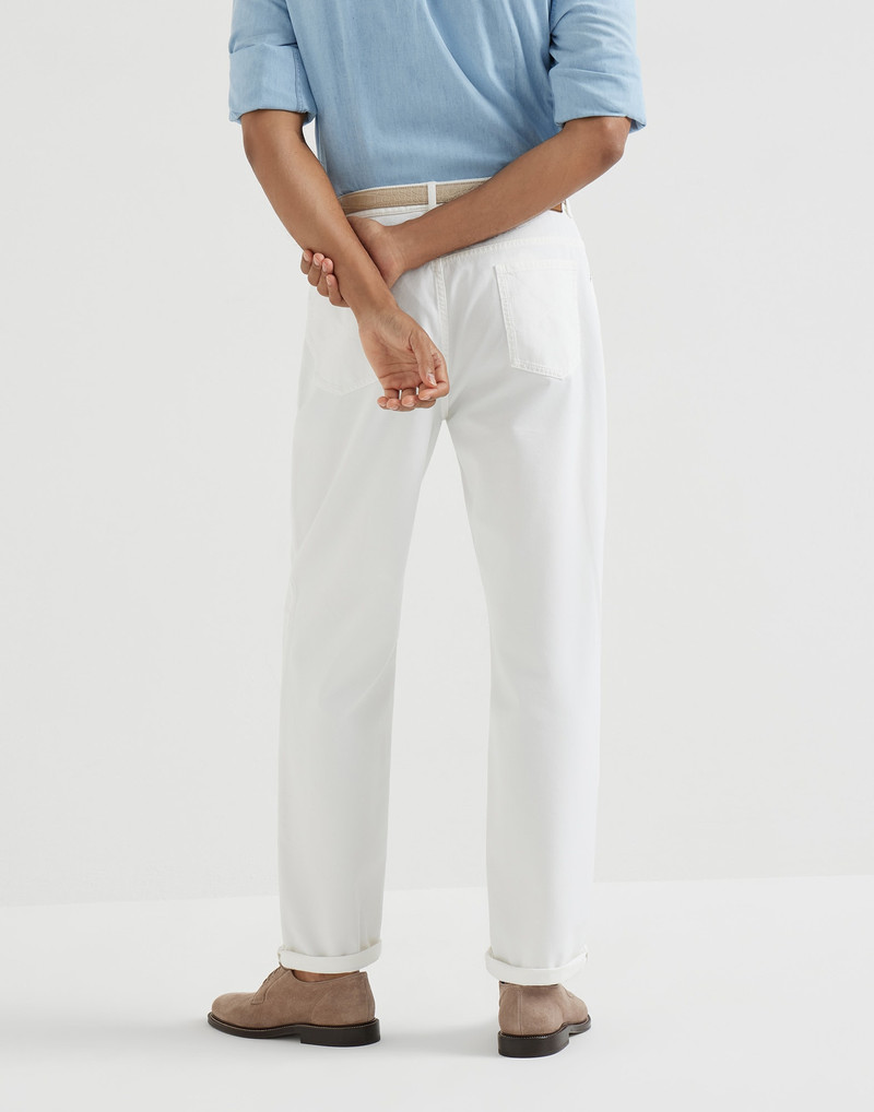 Garment-dyed five-pocket trousers in twisted cotton gabardine 3