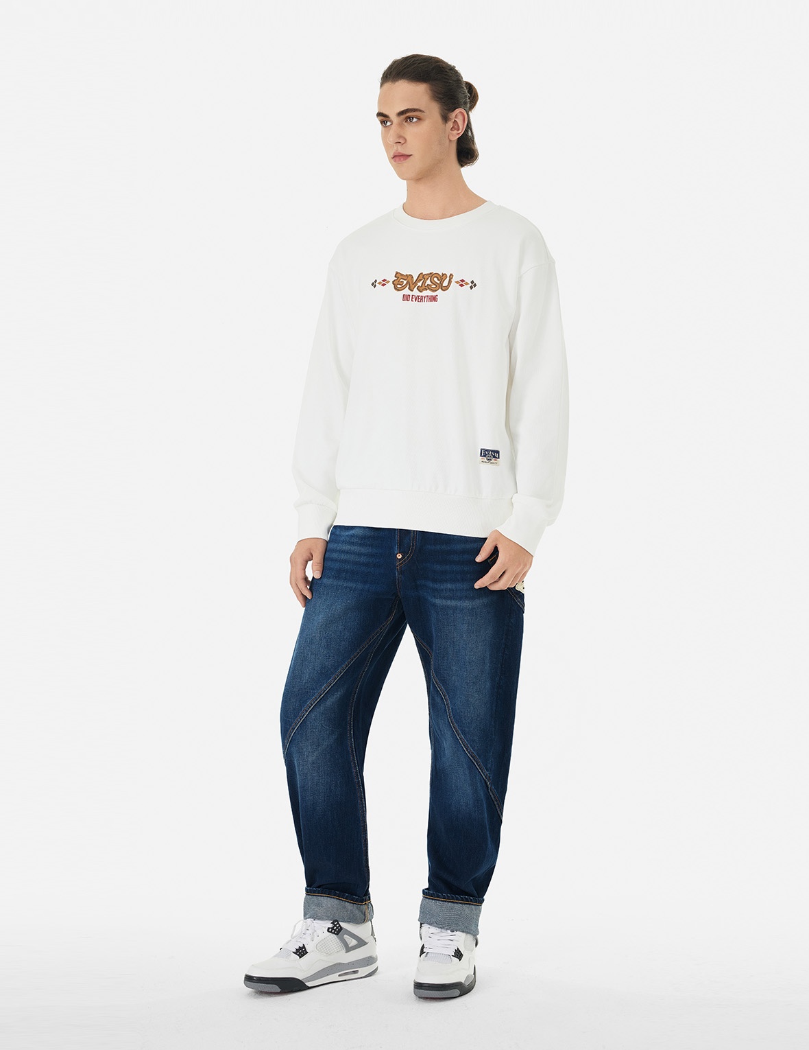 SEAGULL AND LOGO PRINT 3D FIT JEANS - 4