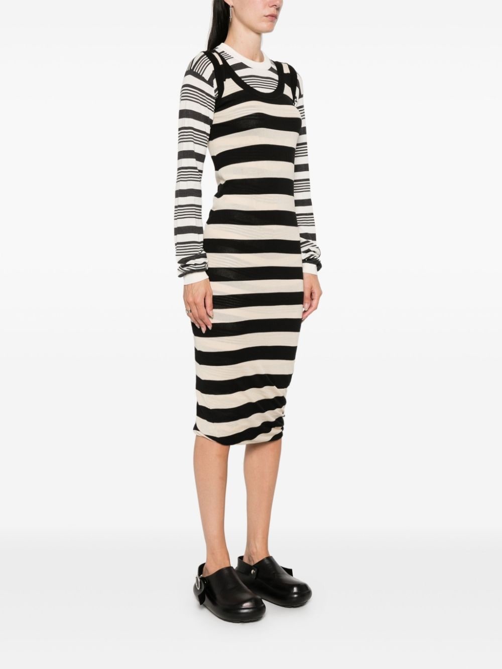 stripes cotton midi dress - 3