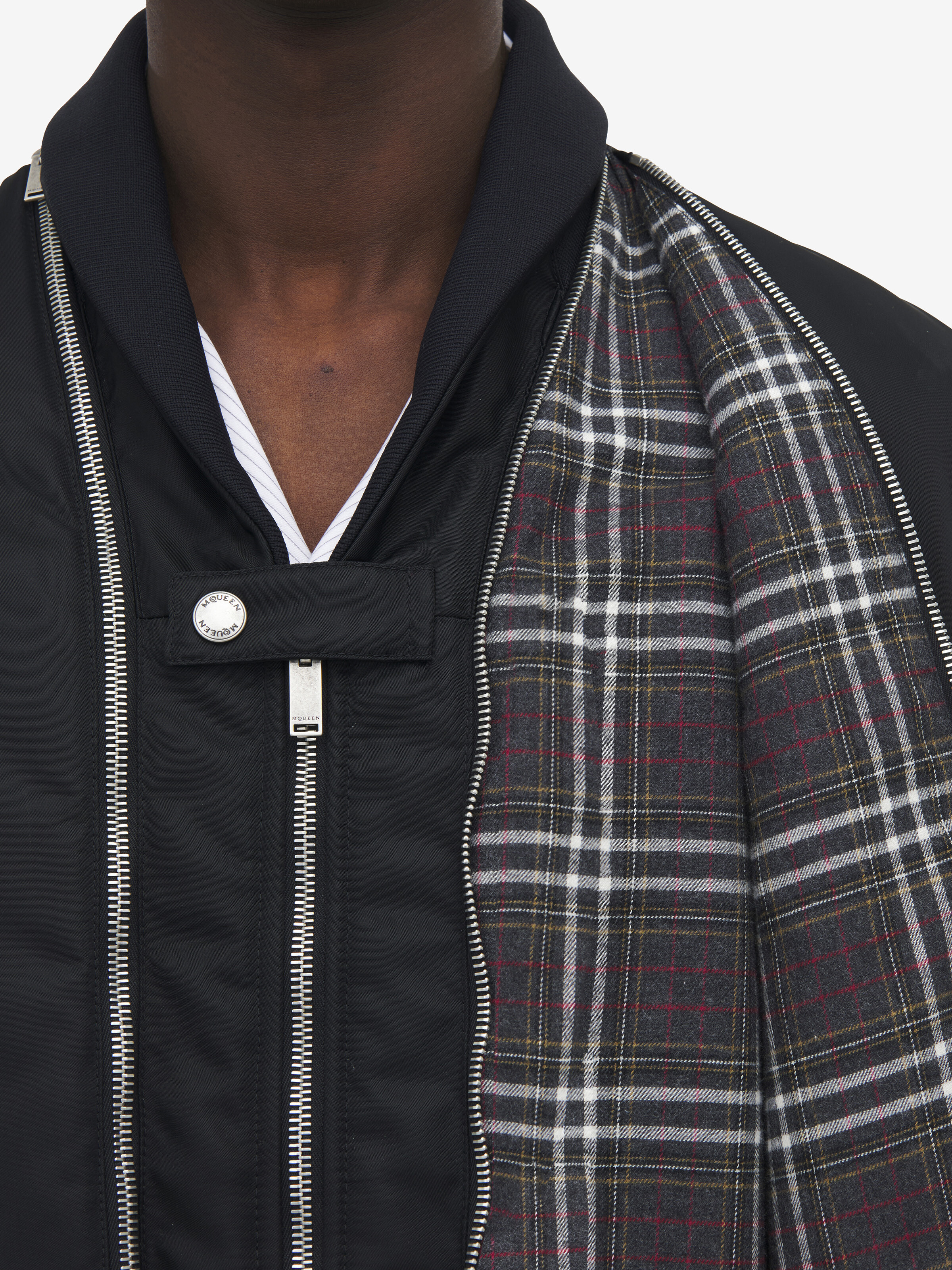 Zip Detail Cropped Bomber Jacket - 6