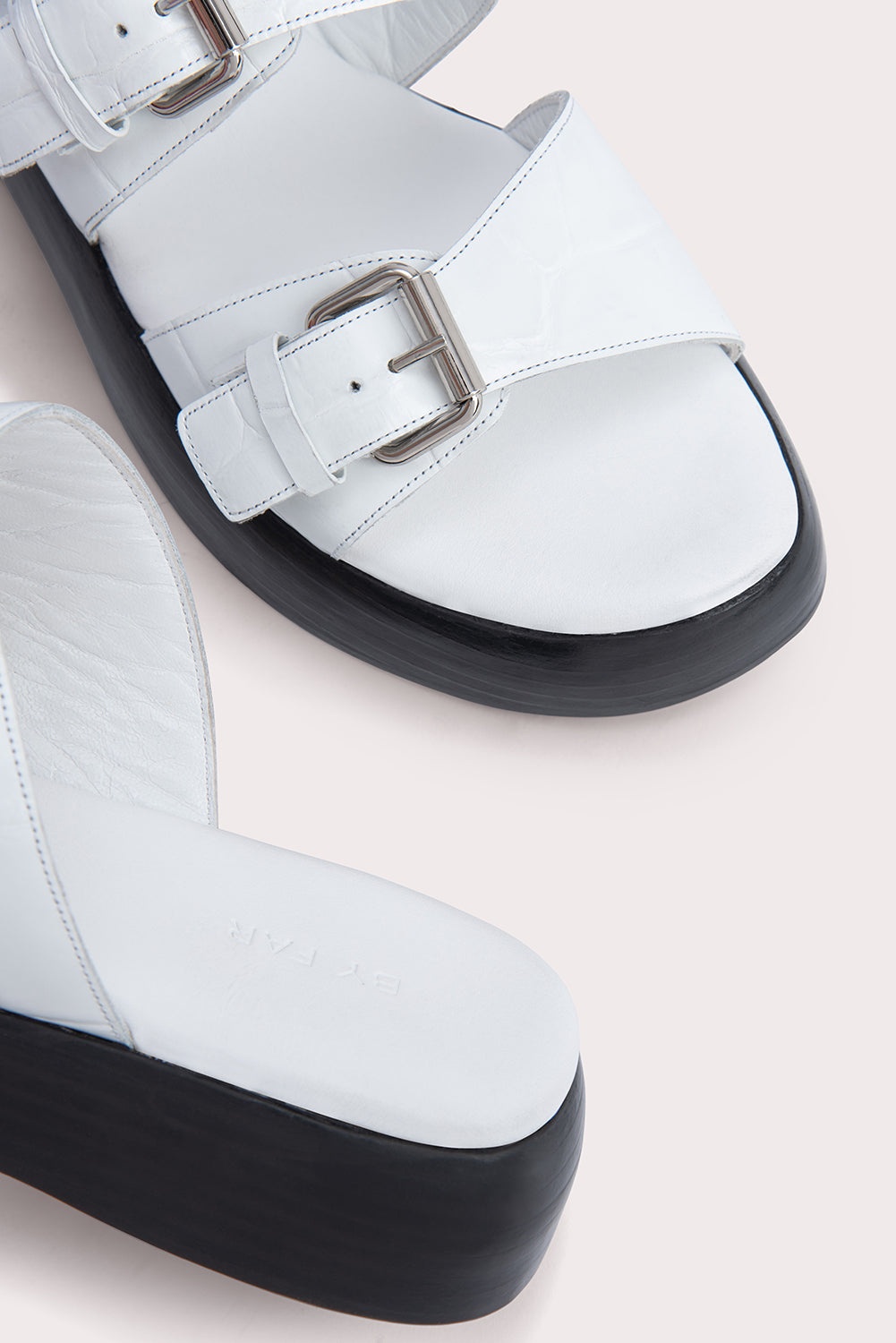 Wyatt White Maxi Croco and Nappa Leather - 5