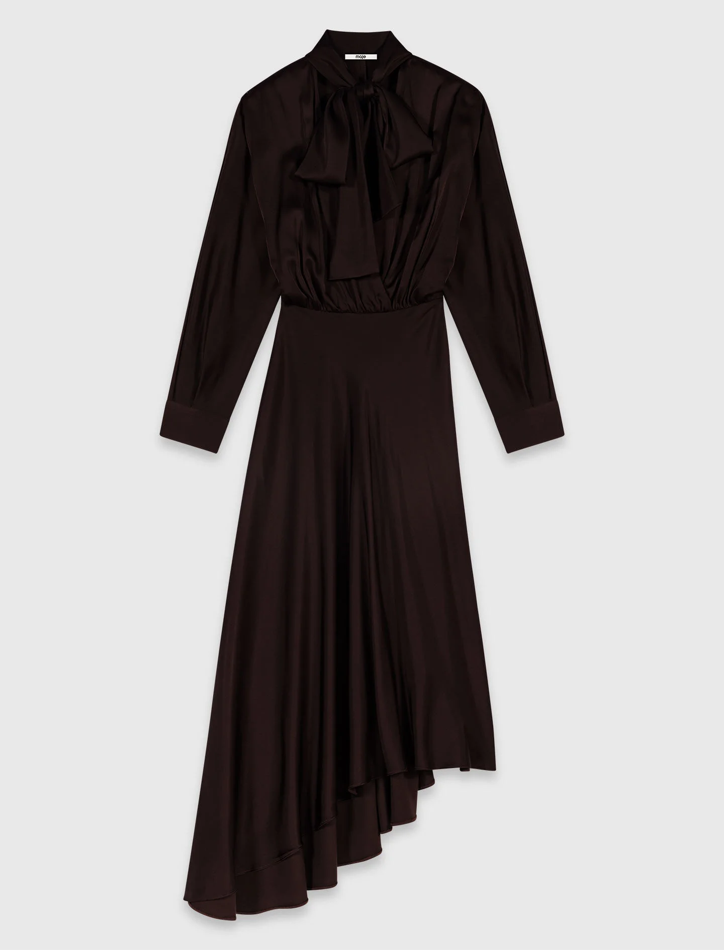 Asymmetrical satin midi dress - 1