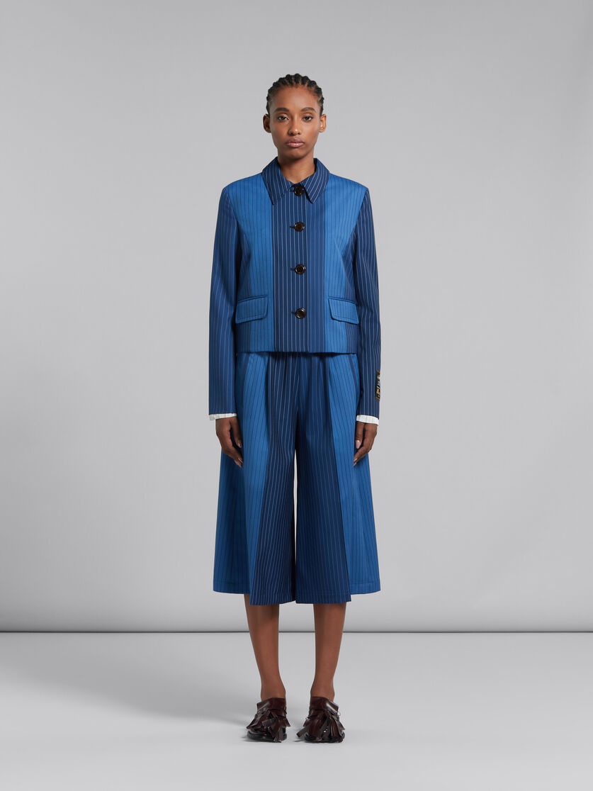 BLUE DÉGRADÉ PINSTRIPE WOOL JACKET - 2