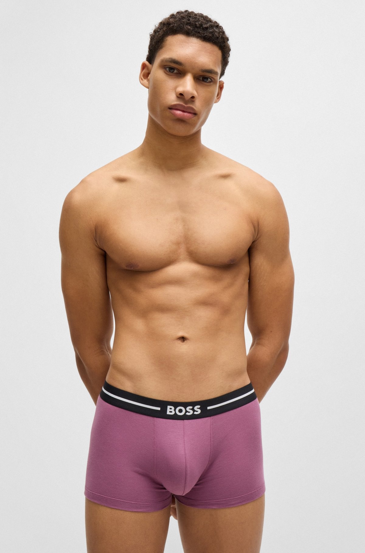 THREE-PACK OF STRETCH-COTTON TRUNKS WITH LOGO WAISTBANDS - 7