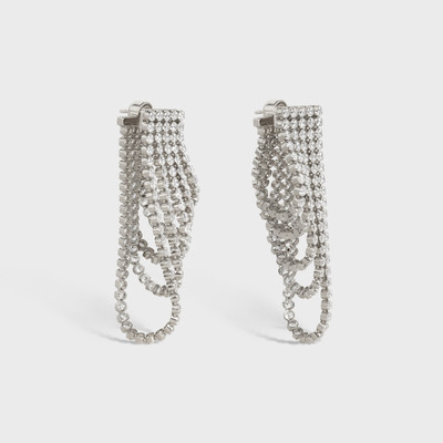 CELINE Edwige Cascade Earrings in Brass with Rhodium  Finish and Crystals outlook