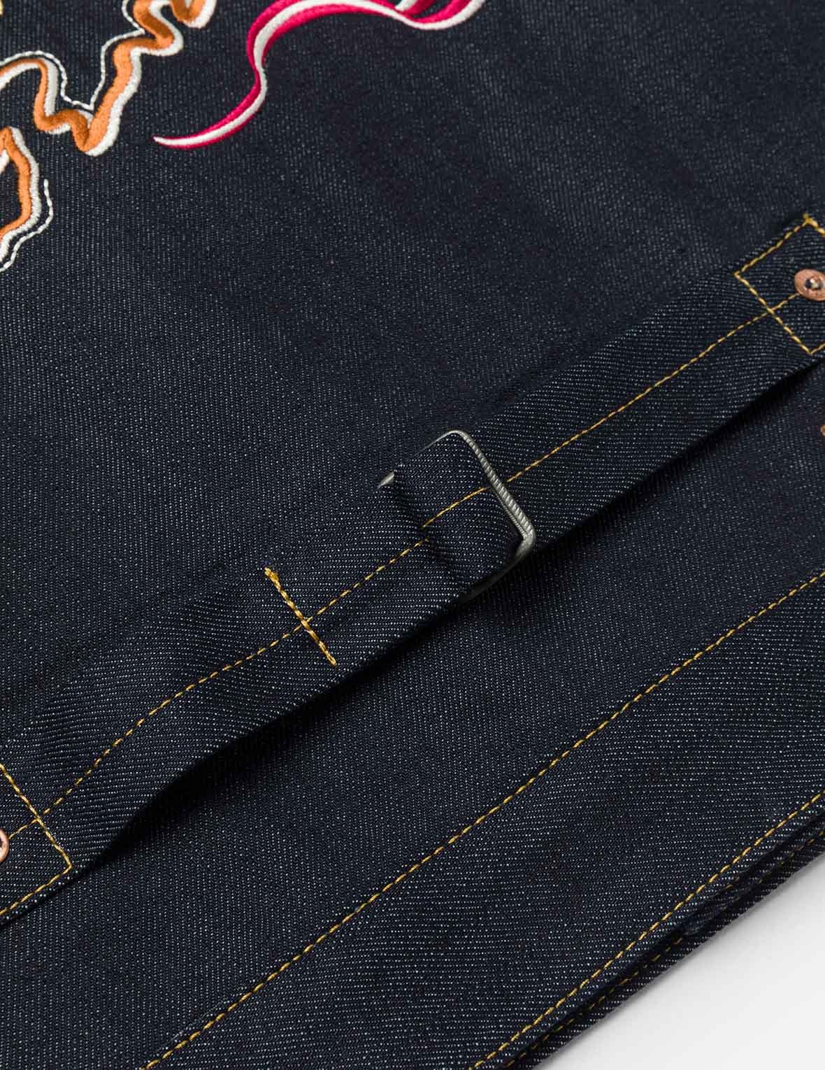 Map Appliqué Embroidery Regular Fit Denim Jacket - 7