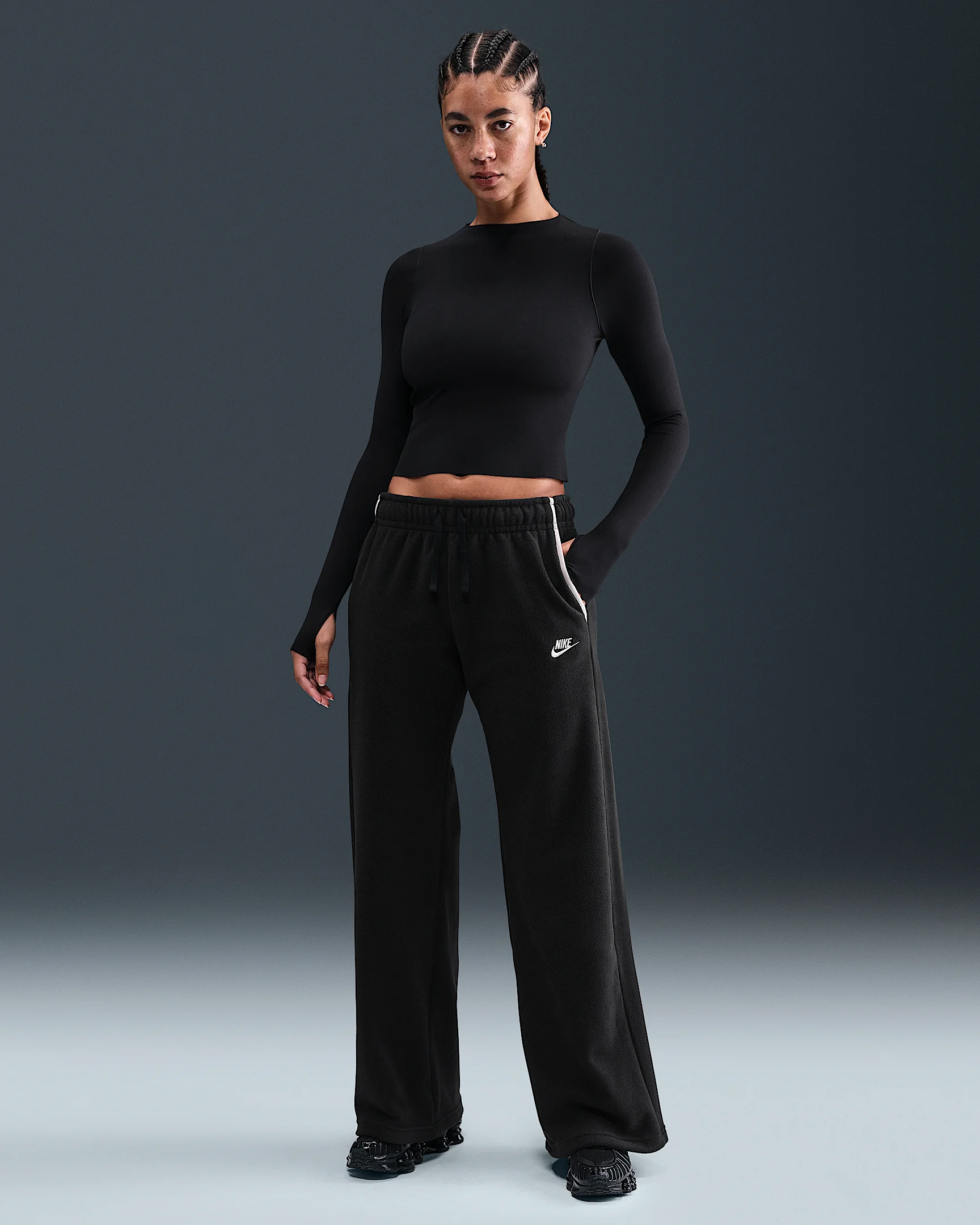 Nike Sportswear Club Fleece Women's Mid-Rise Wide-Leg Cozy Pants - 1