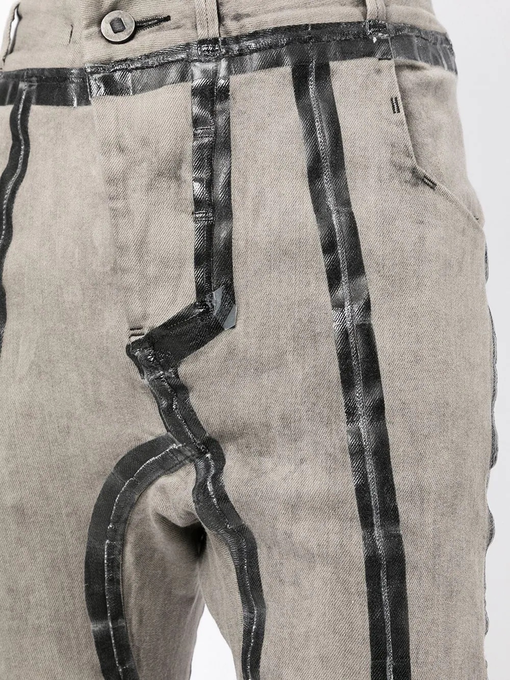 tape detail skinny trousers - 5