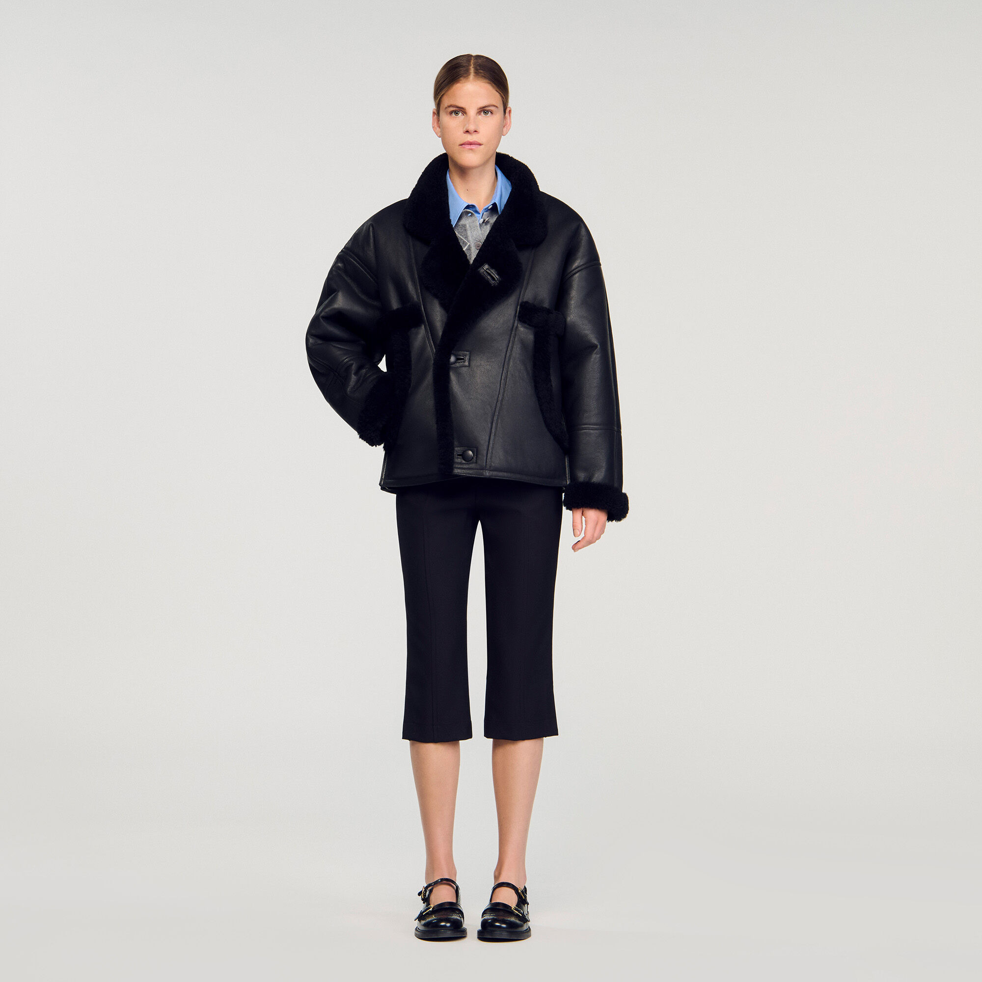 SHORT SHEARLING COAT - 2