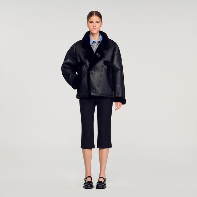 Sandro SHORT SHEARLING COAT outlook