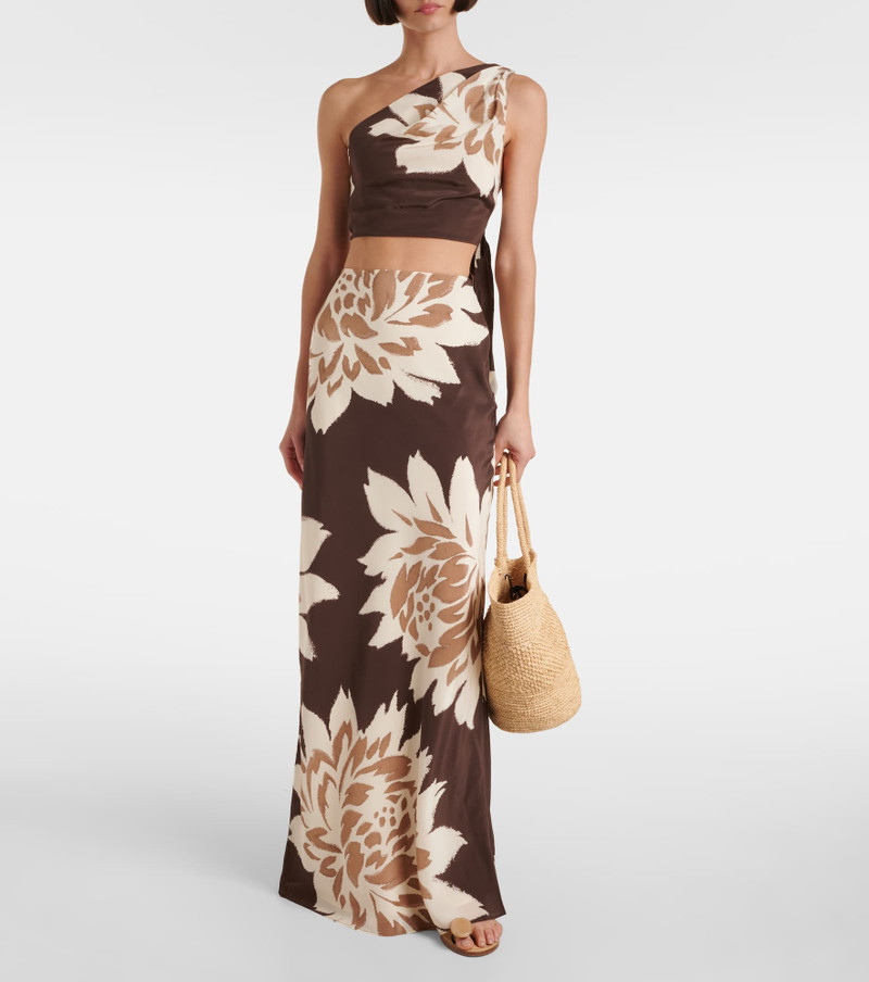 SIR. Floral silk satin maxi skirt outlook