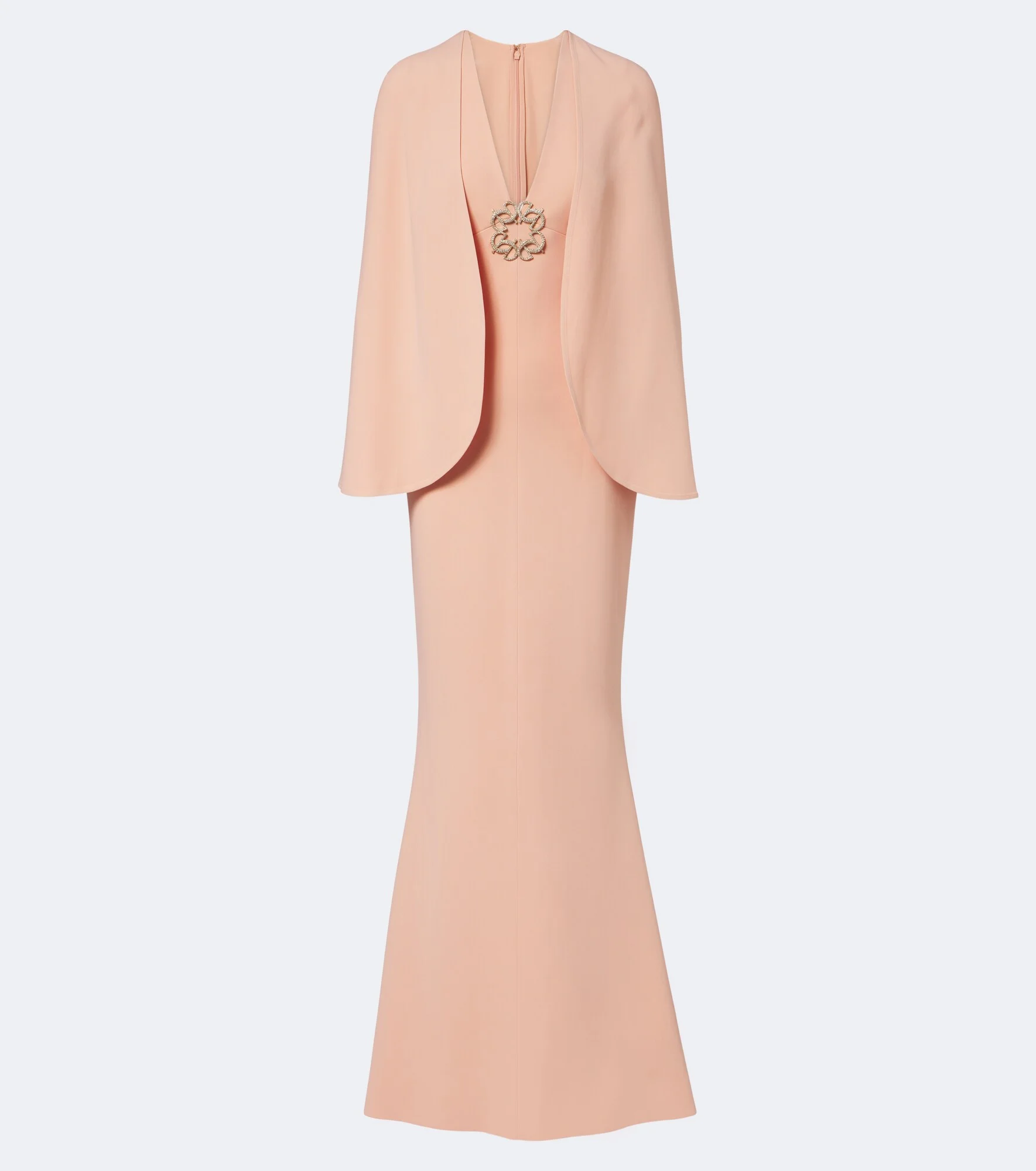 Embellished caped cady gown - 1