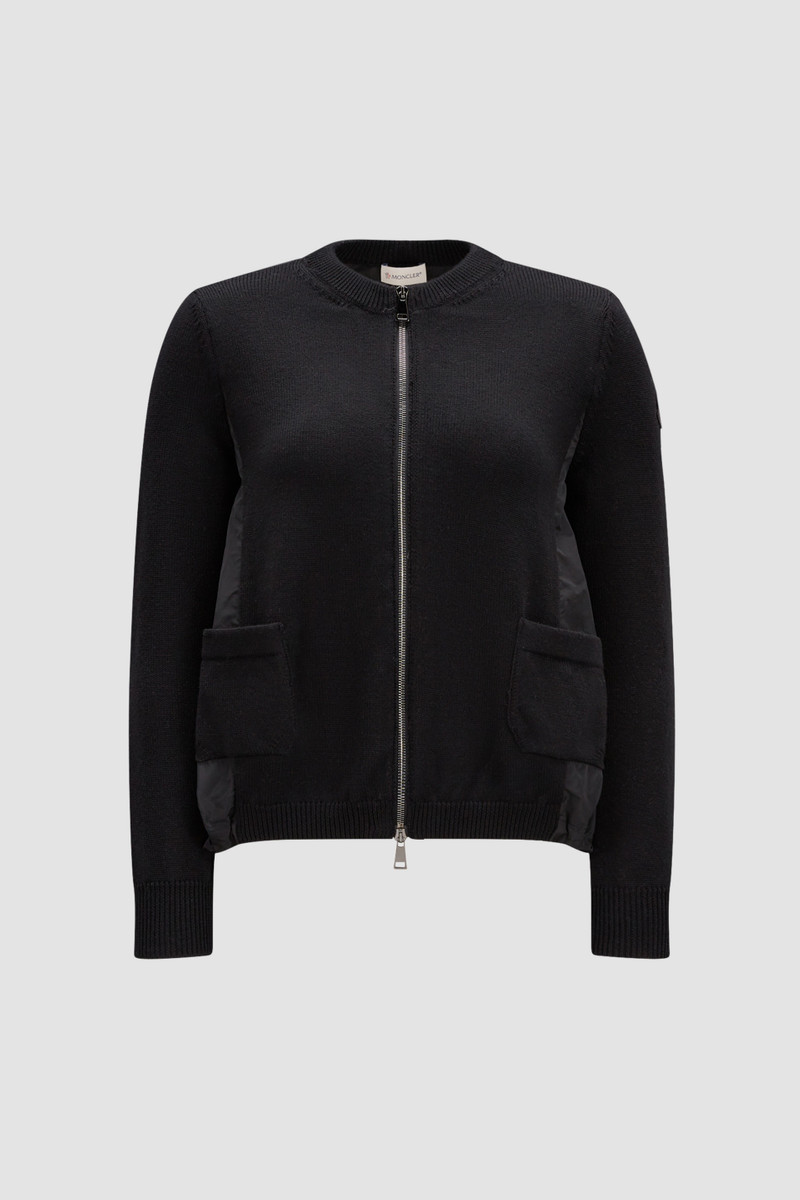 Wool & Taffeta Zip-Up Cardigan 1