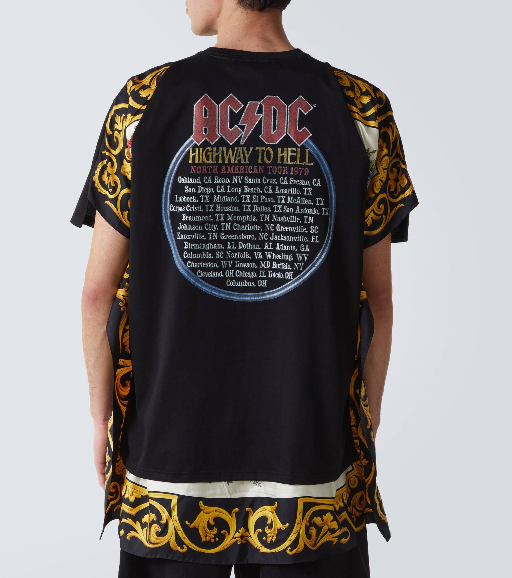 AC/DC printed caped cotton jersey T-shirt - 4