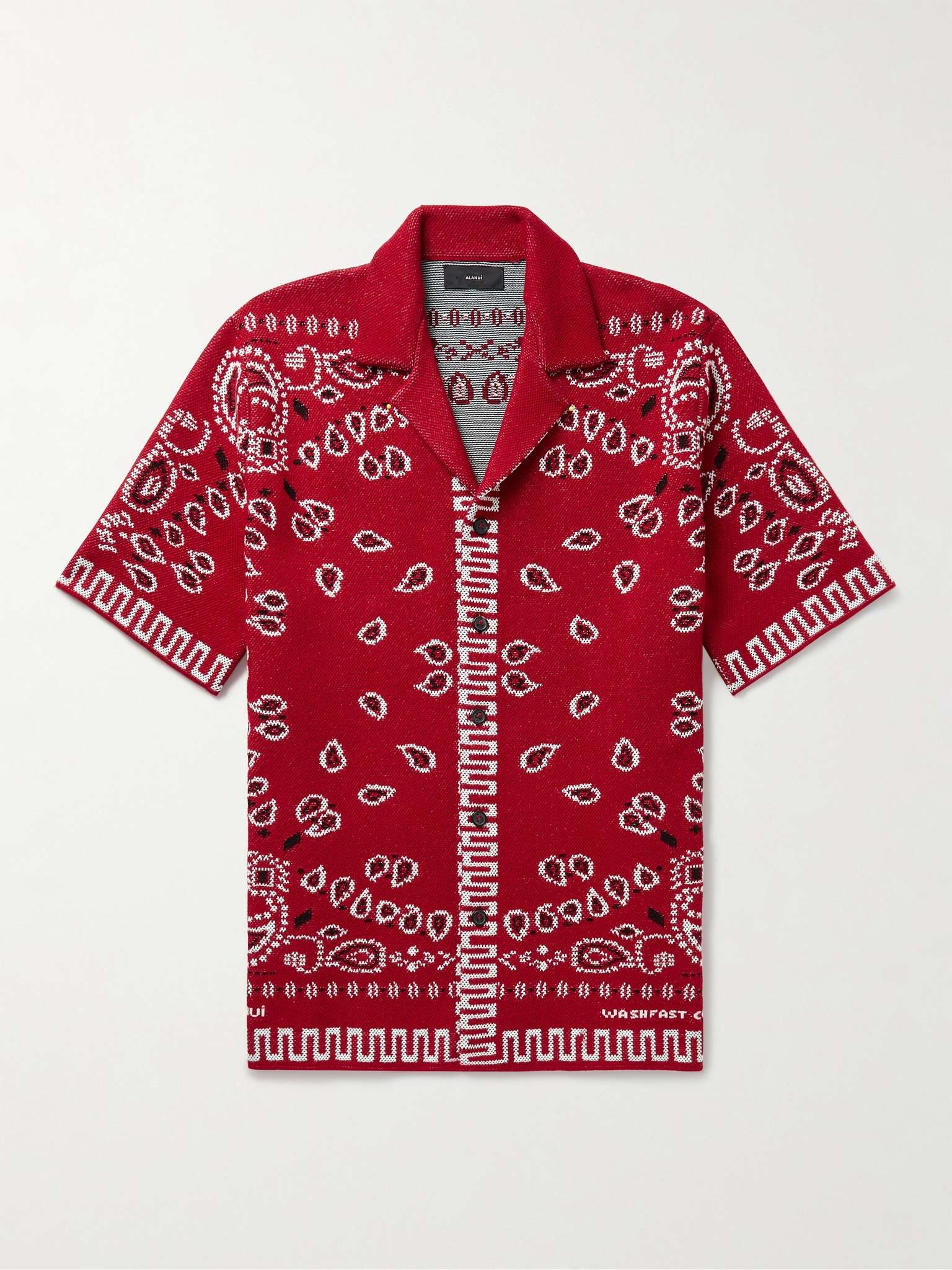 Camp-Collar Bandana-Jacquard Cotton Shirt - 1