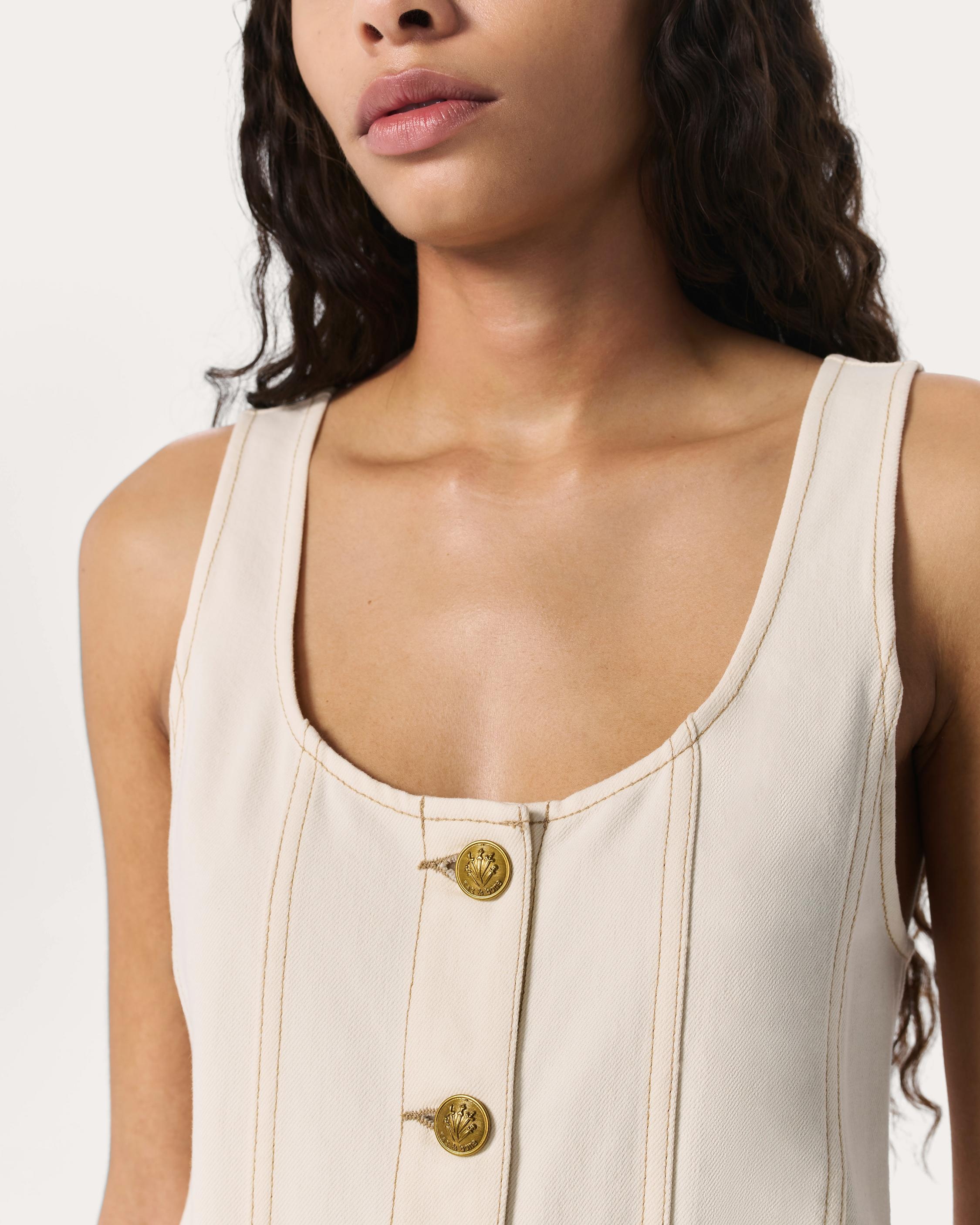 Laney Denim Dress
Featherweight in Ecru - 4