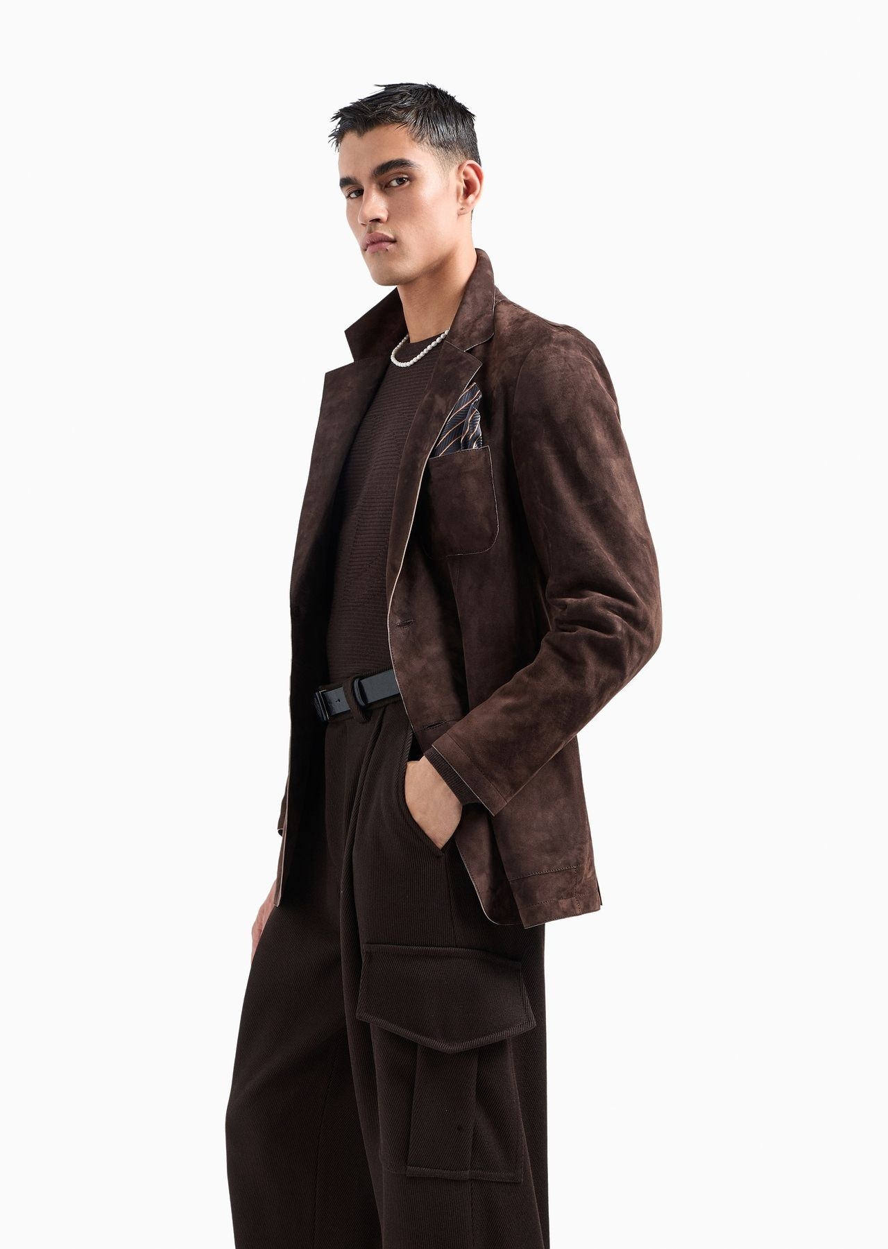 Single-pleat virgin wool cargo trousers - 6