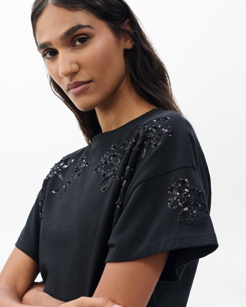 Kelly Boxy Beaded Floral Tee 4