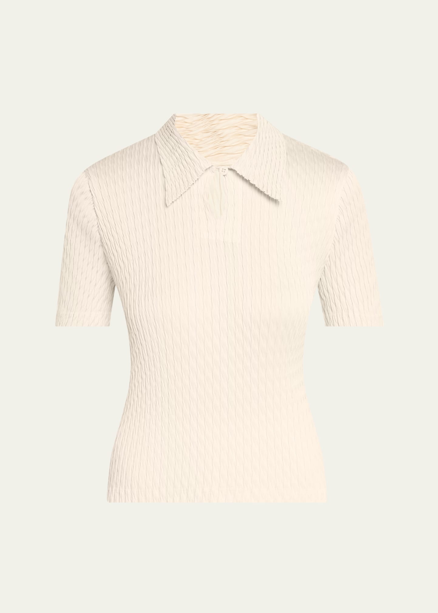Sleek Pleats Polo Shirt - 1