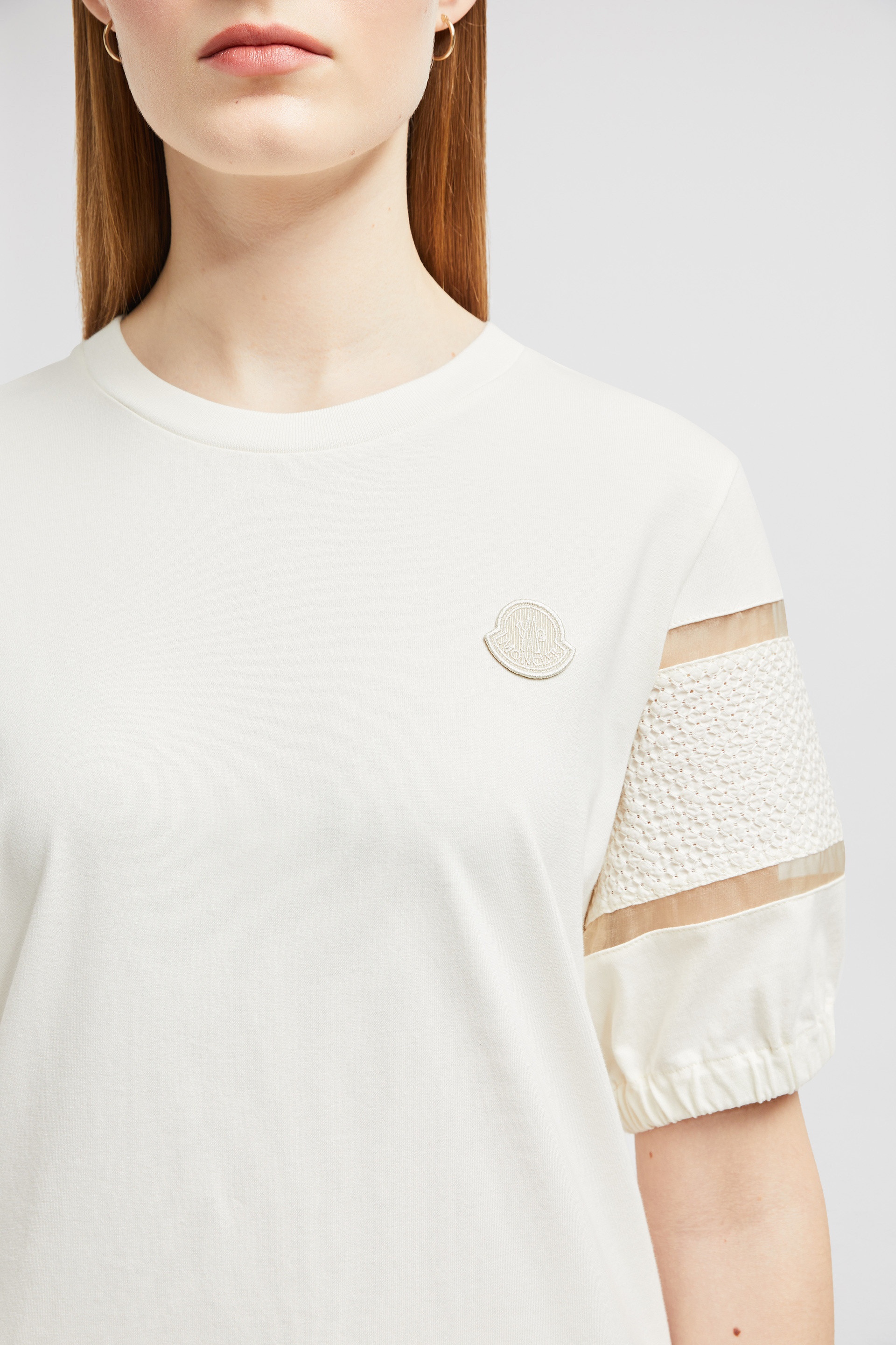 Silk Trim Cotton T-Shirt - 6