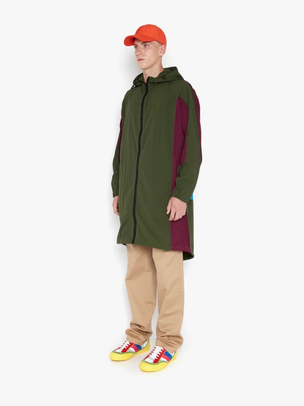 LONG COLOUR BLOCK PARKA COAT - 3