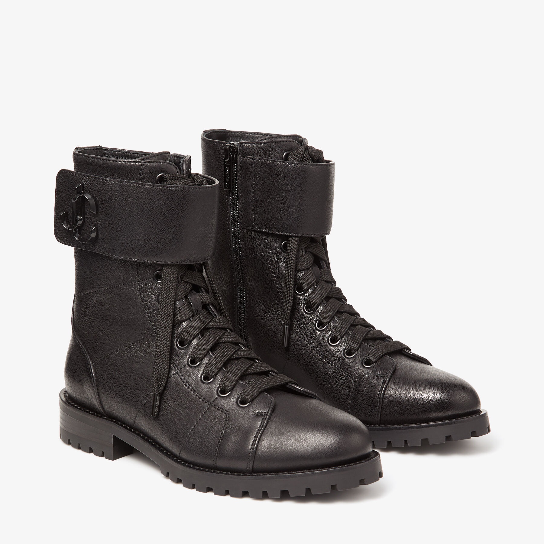 Ceirus Flat
Black Soft Nappa Leather Combat Boots - 3