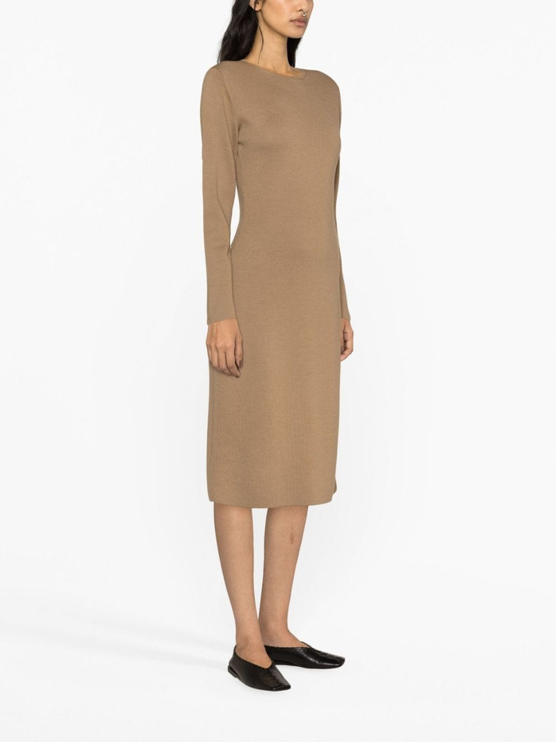 long-sleeve knitted wool dress 3