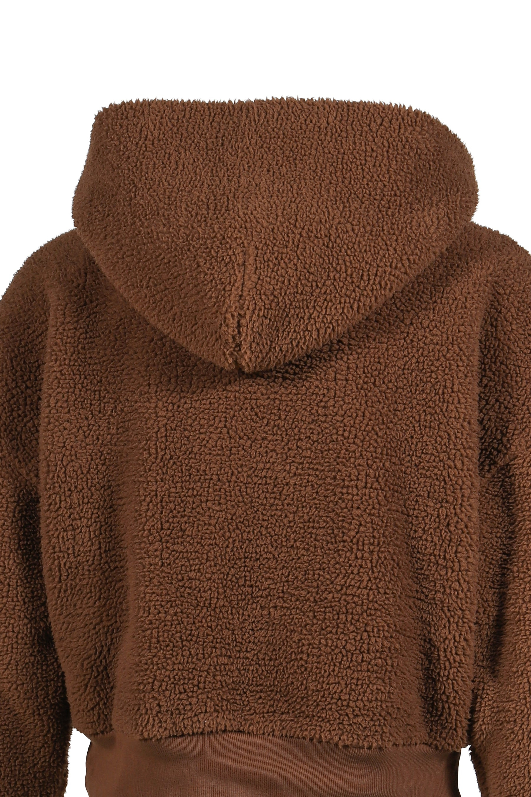 TERRY FLEECE ZIPPED HOODIE KNIT / BRW - 5