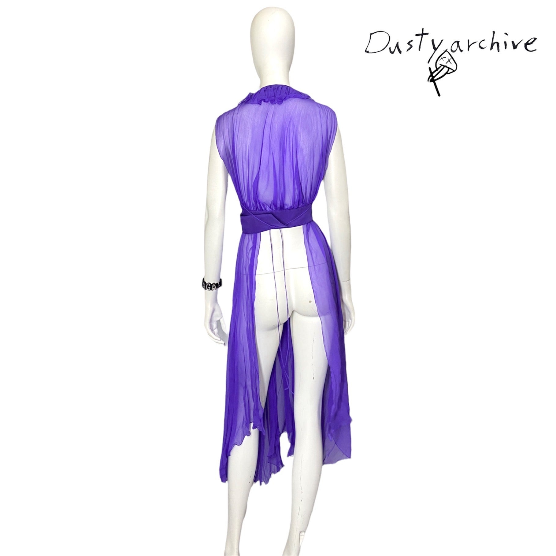 Balenciaga fall 2017 ultra violet belted silk-mousseline dress OS - 10