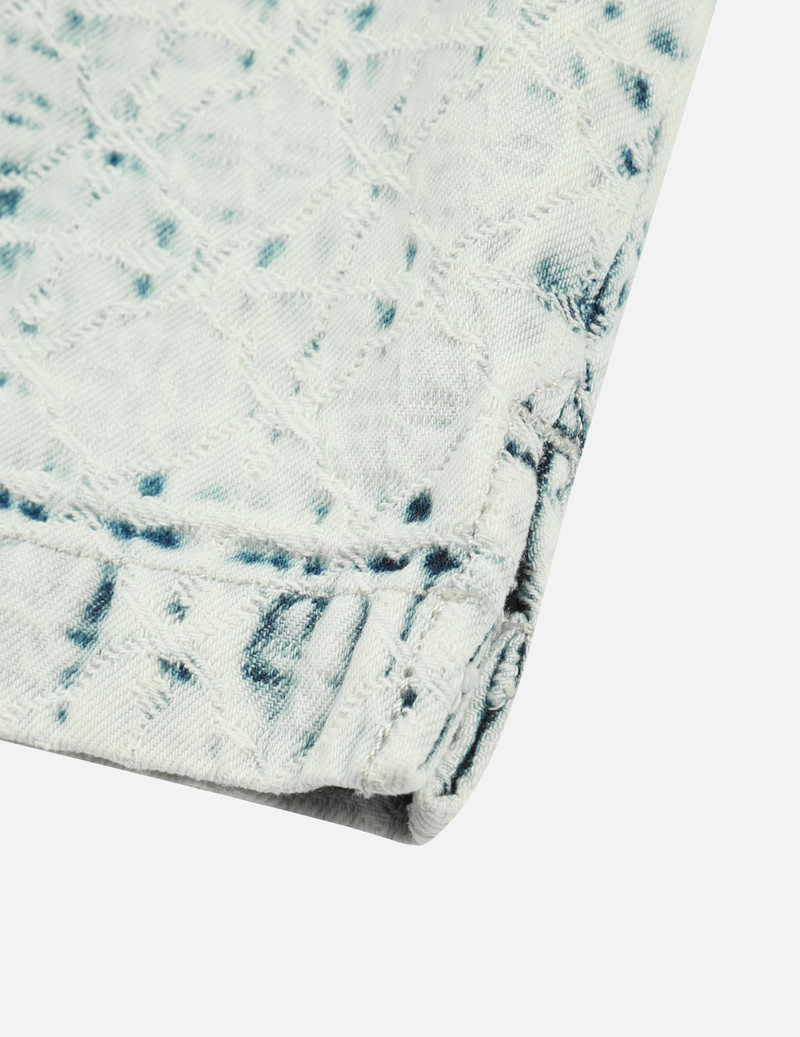 WASHED ALLOVER KAMON JACQUARD AND SEAGULL EMBROIDERY BOXY DENIM SHIRT 11