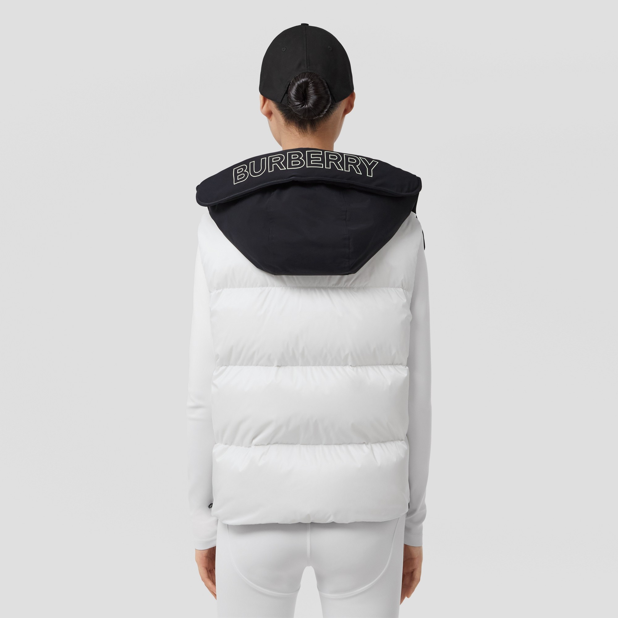 Detachable Hood Two-tone Nylon Puffer Gilet - 3