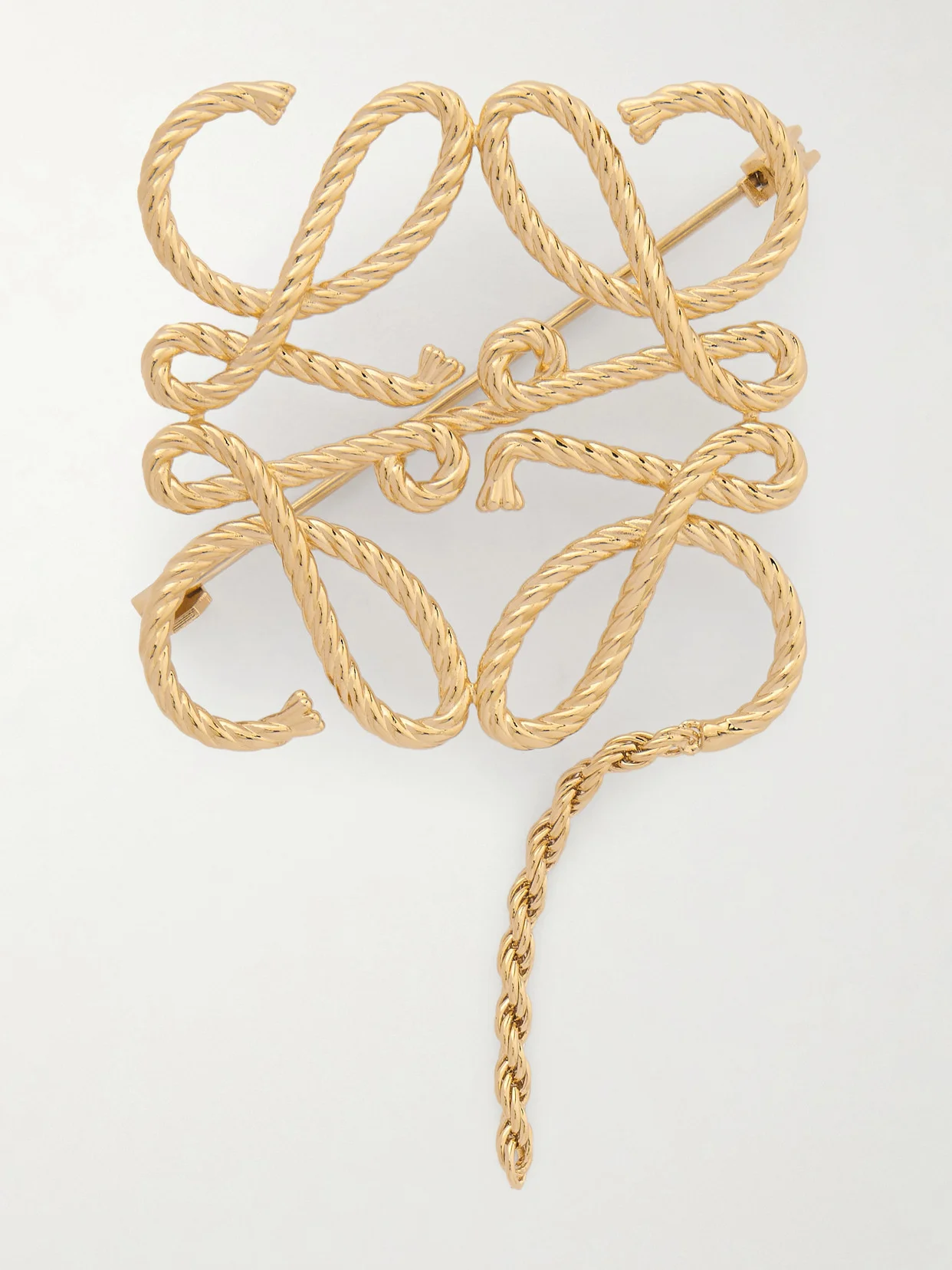 Anagram Rope Gold-tone Brooch - 1