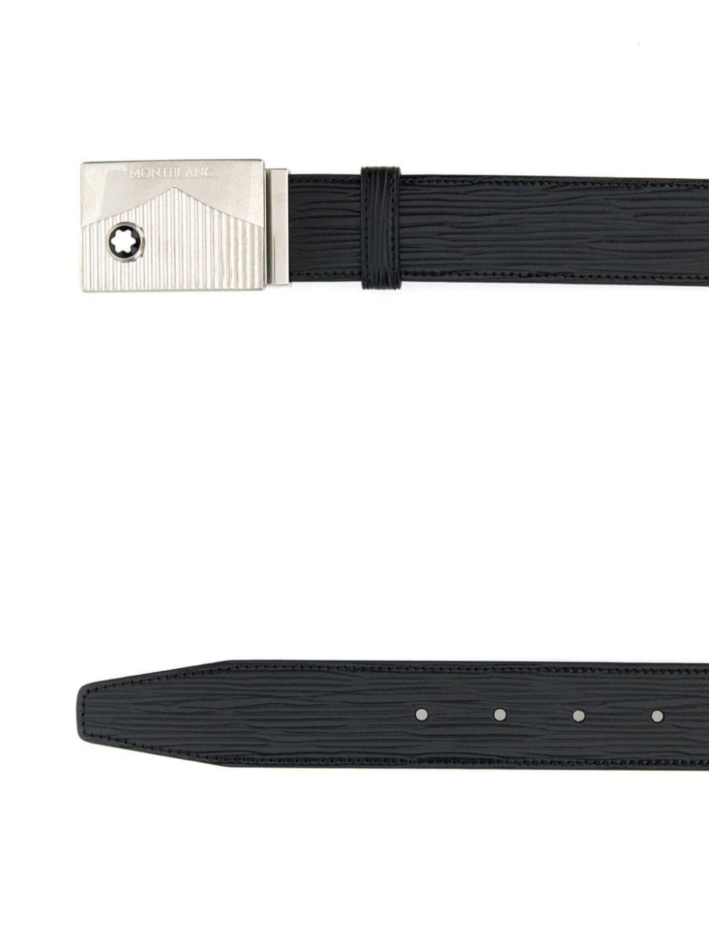 logo-plaque leather belt - 2