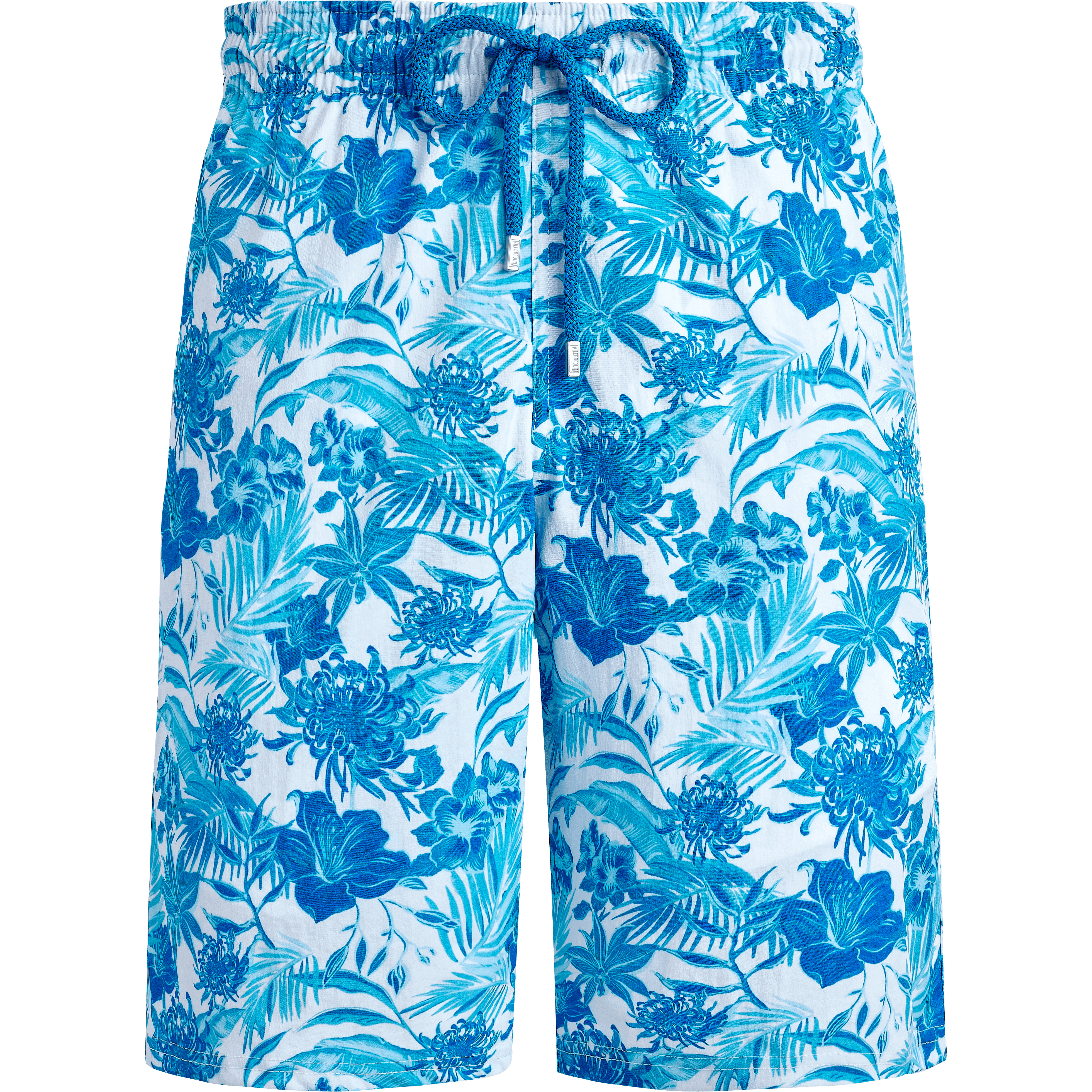 Men Long Stretch Swim Trunks Tahiti Flowers - 1