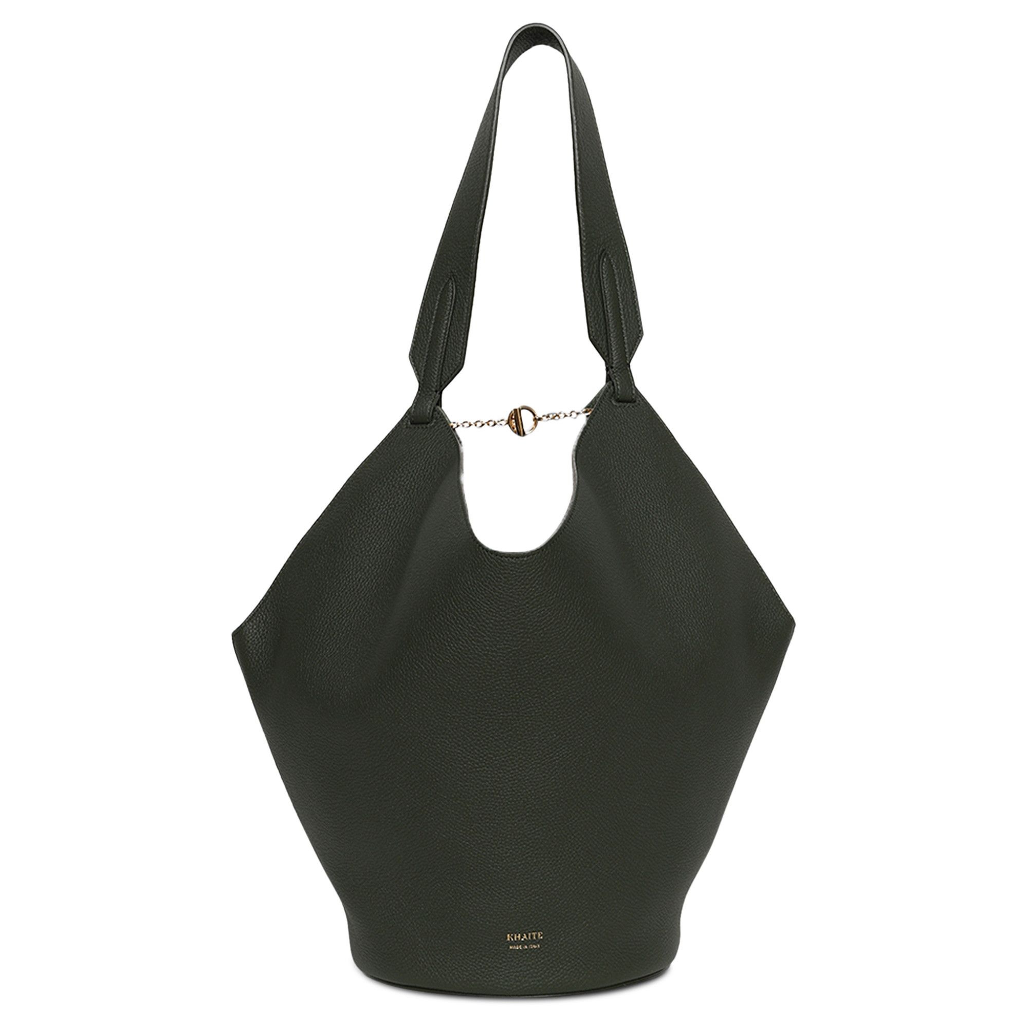 Khaite Small Lotus Tote Bag 'Bottle Green' - 1