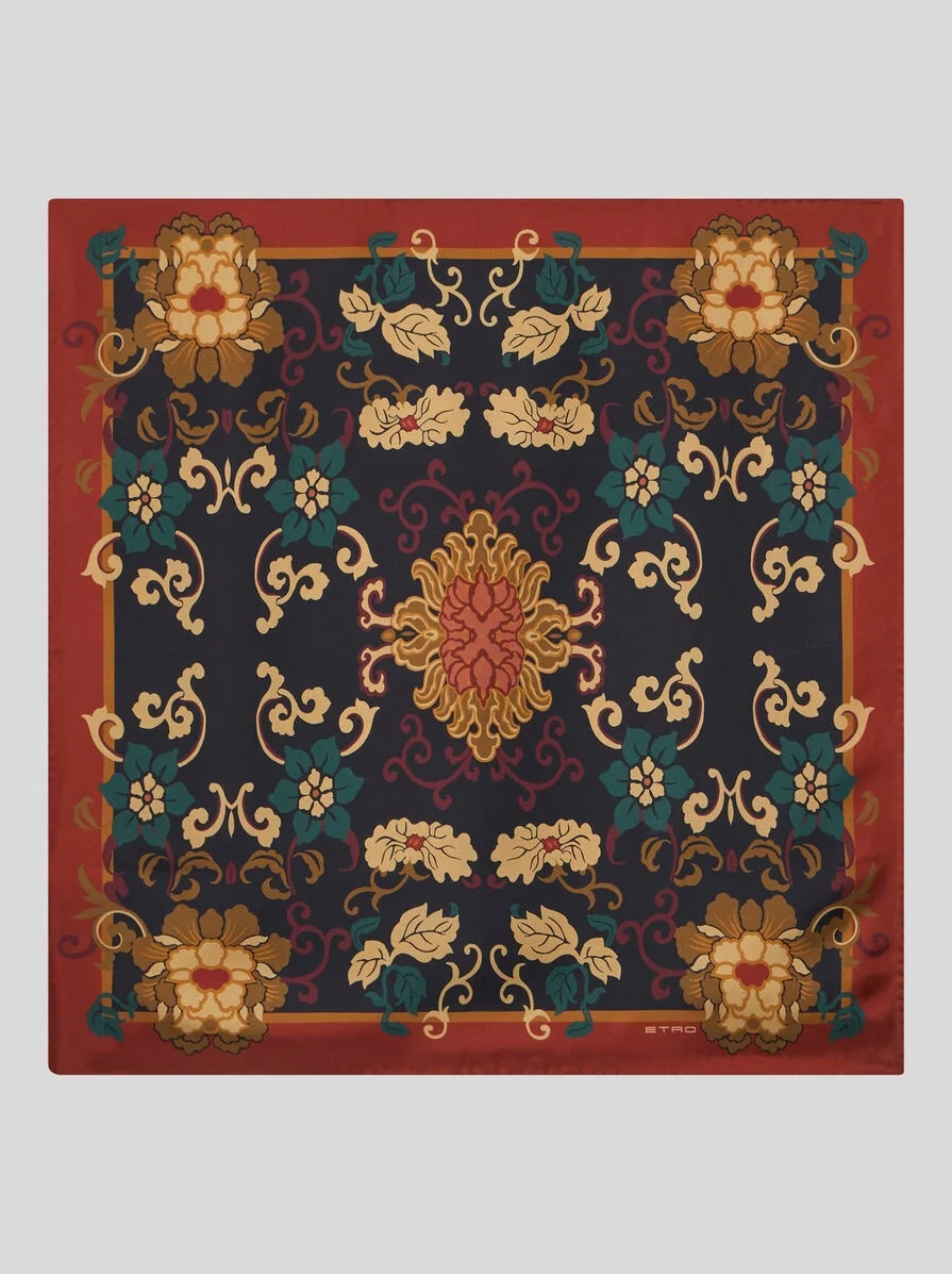 FLORAL SILK SCARF - 1