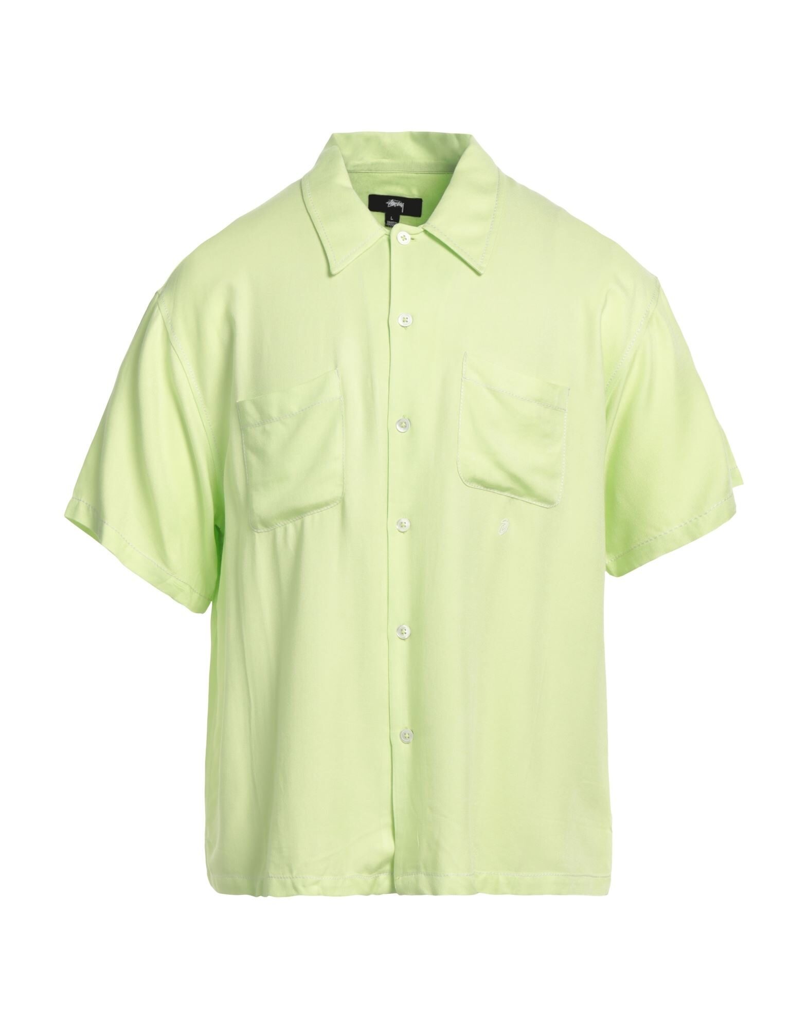 Acid green Men's Solid Color Shirt - 1