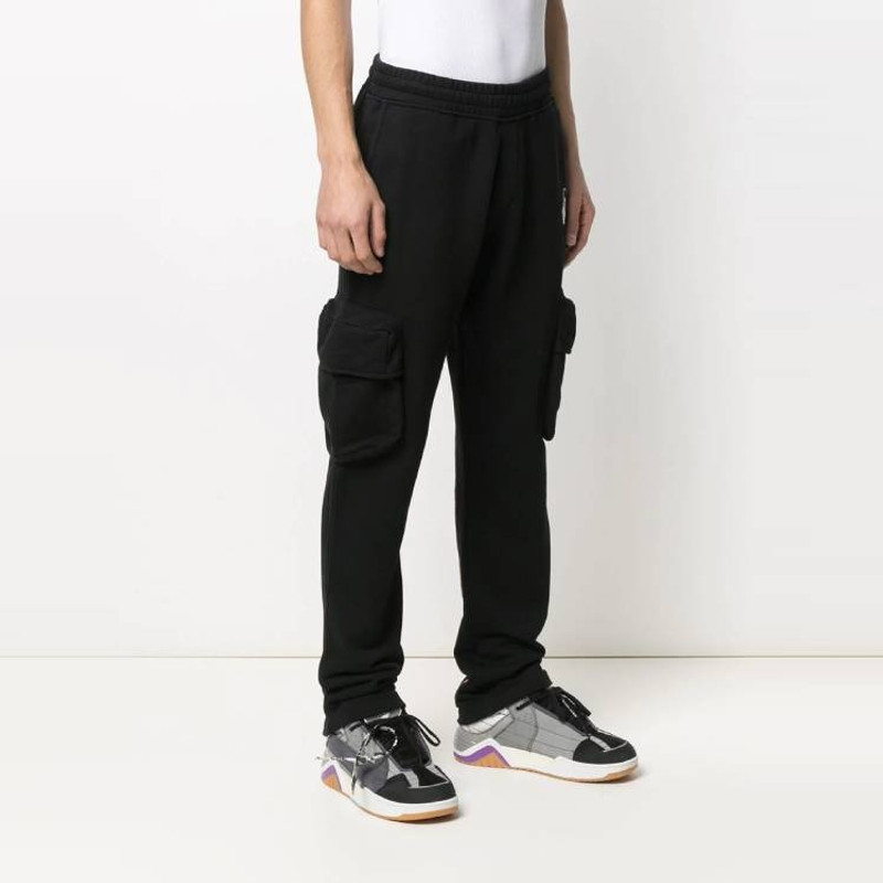 Off-White Off-White SS21 Logo Pocket Casual Sports Pants Black OMCH036R21FLE0021032 outlook
