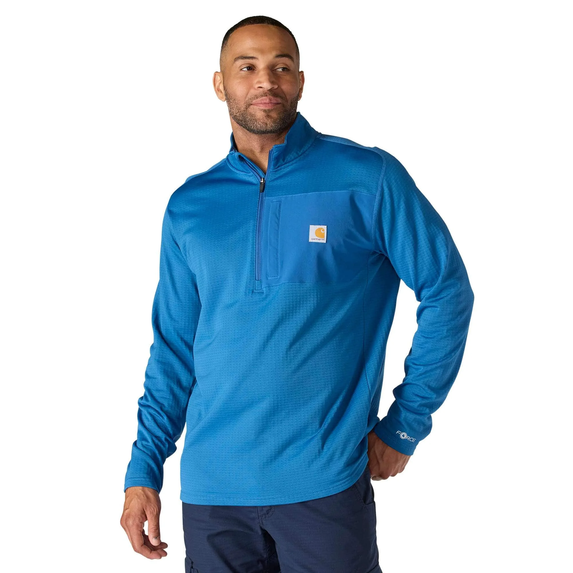 Carhartt Force® Relaxed Fit Mock Neck Half-Zip Fleece-Lined Shirt - 1